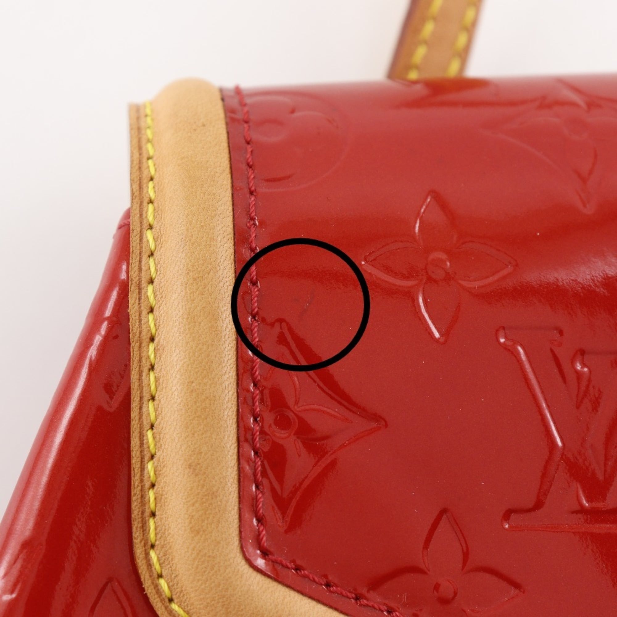 Louis Vuitton Red Color Monogram Vernis Tote Bag