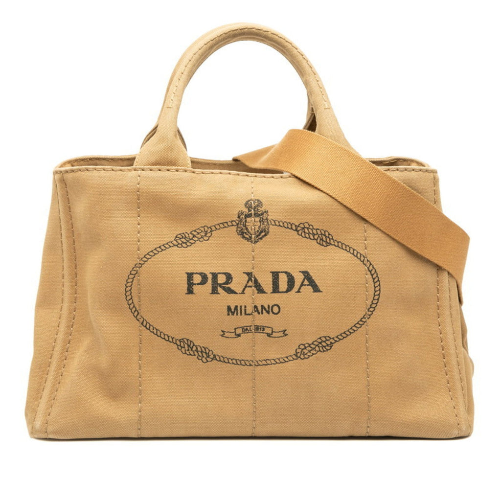 Prada Brown Canvas Shoulder Bag Tote Bag