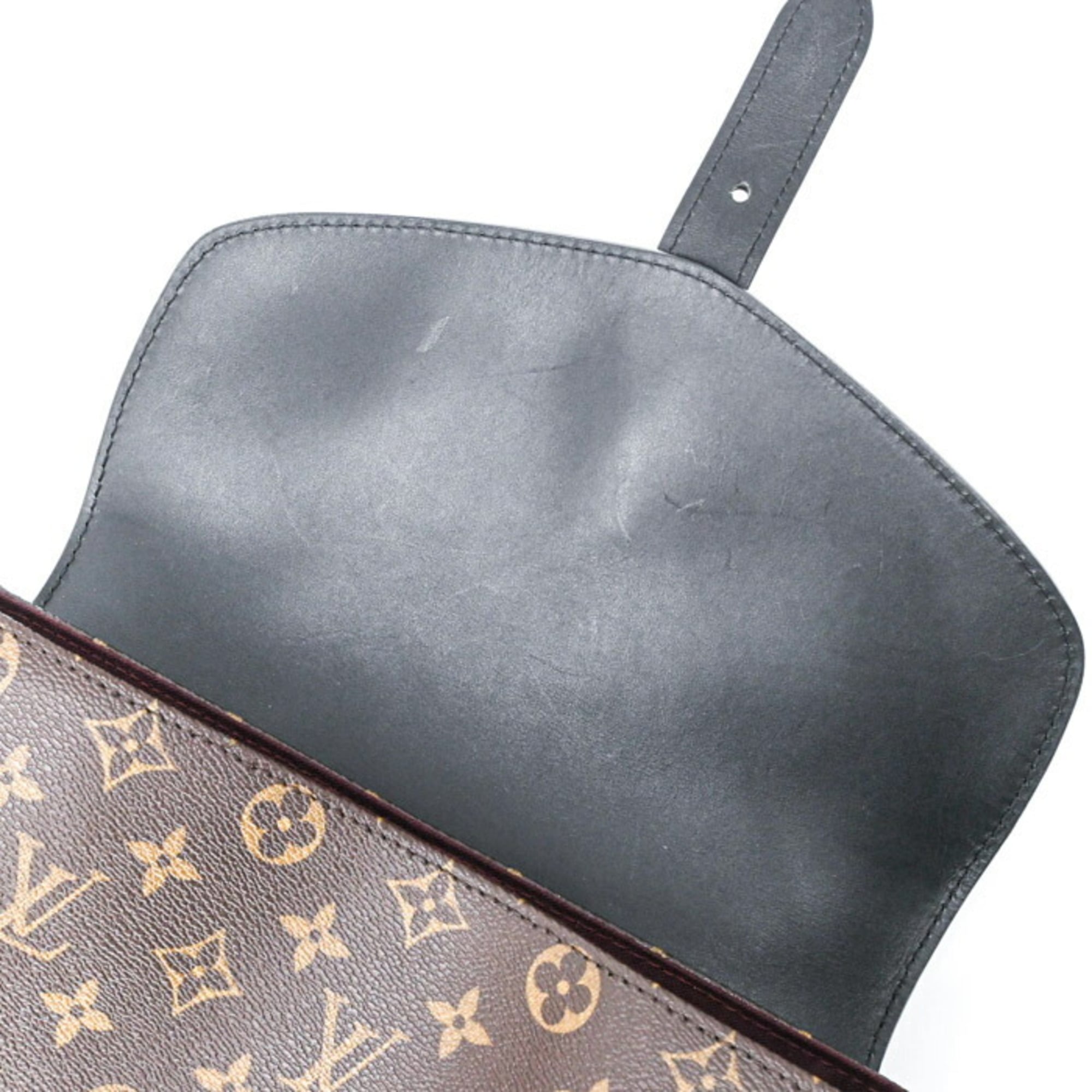 Louis Vuitton Black Brown Monogram Monogram Leather Backpack