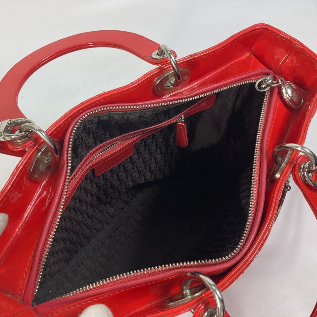 Christian Dior Red Color Leather Handbag Shoulder Bag (Pre-Owned)