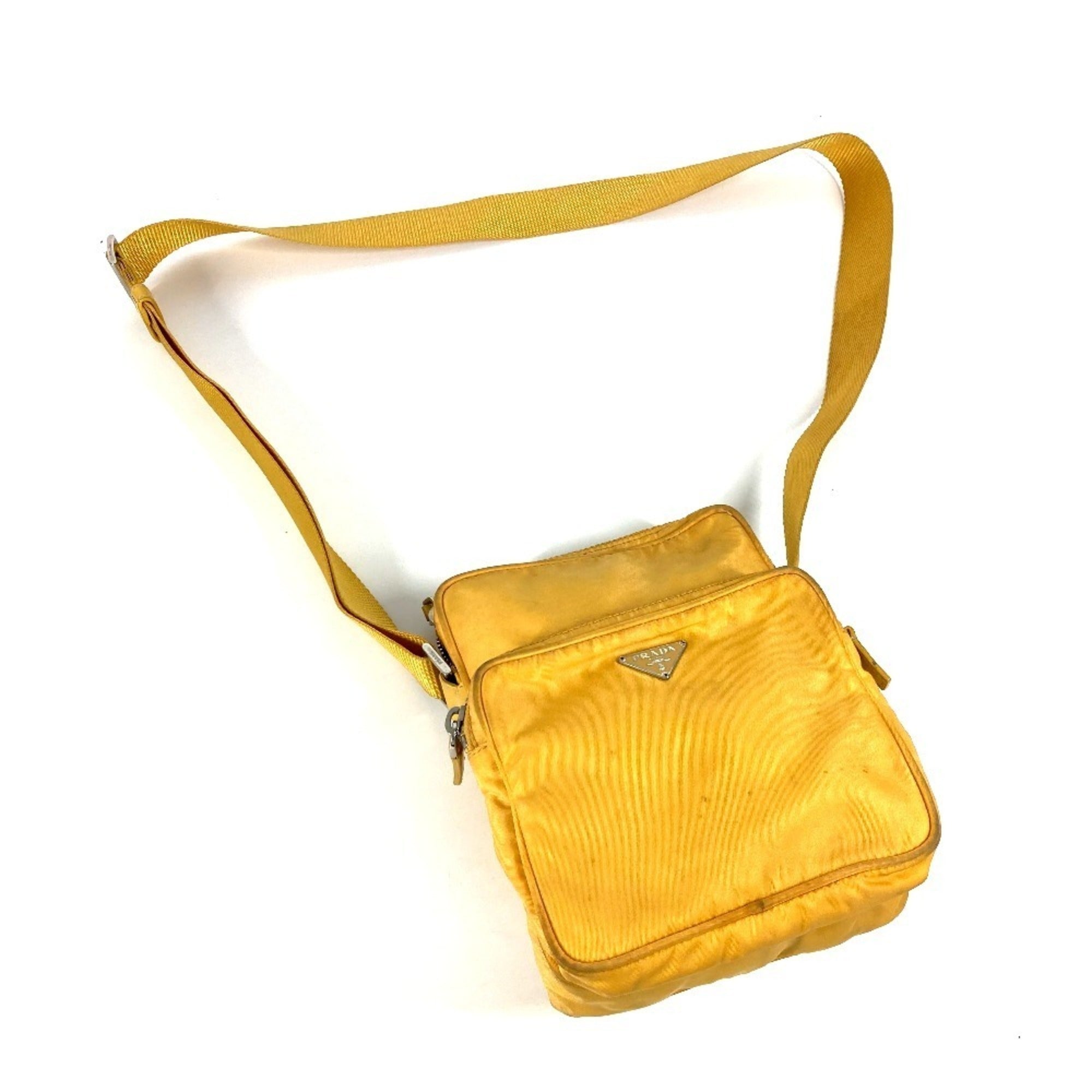 Prada Yellow Nylon Pochette Shoulder Bag