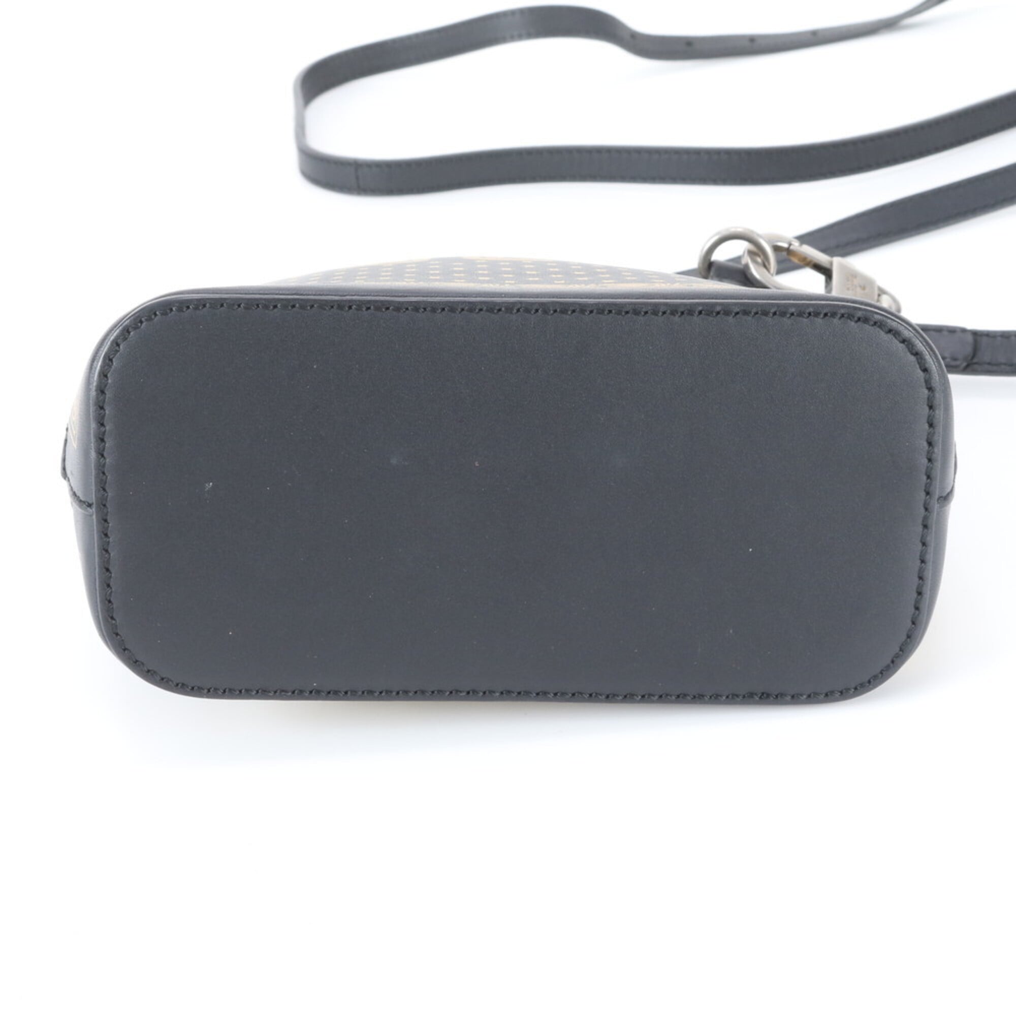Gucci Black Gold Leather Shoulder Bag (Pre-Owned)
