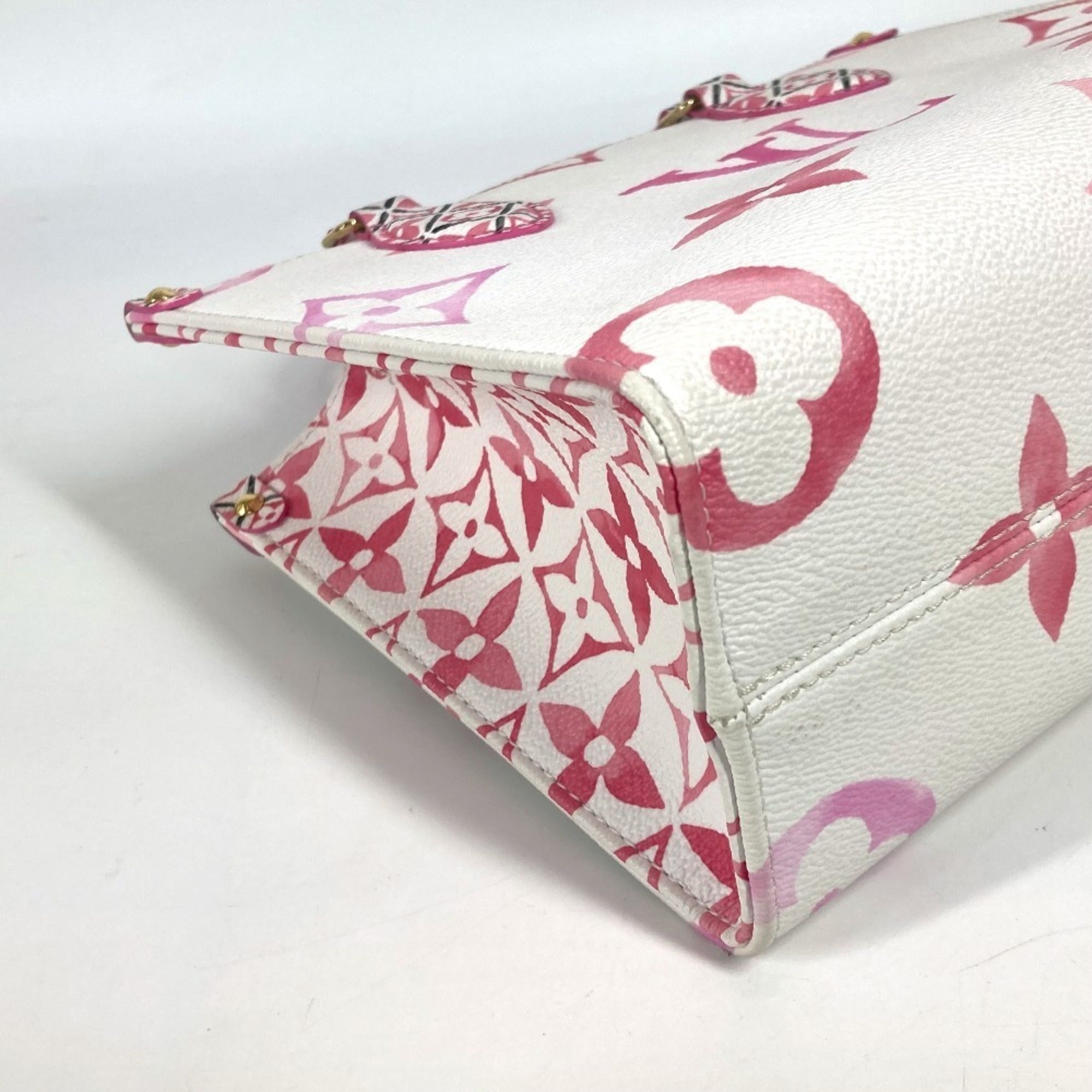 Louis Vuitton Pink White Monogram Handbag Shoulder Bag Tote Bag