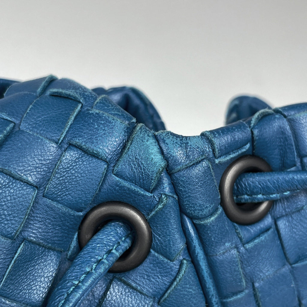 Bottega Veneta Blue Leather Shoulder Bag