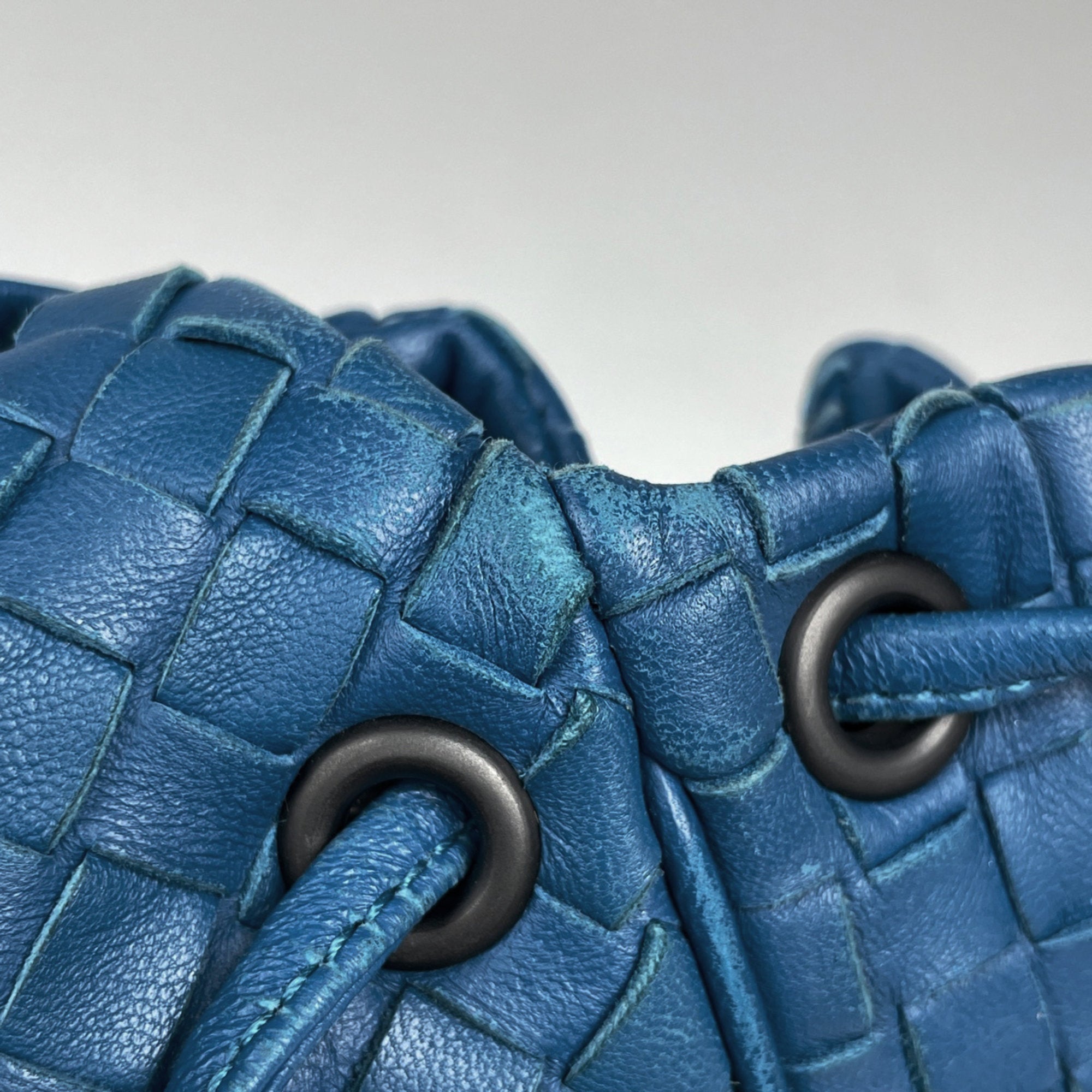 Bottega Veneta Blue Leather Shoulder Bag