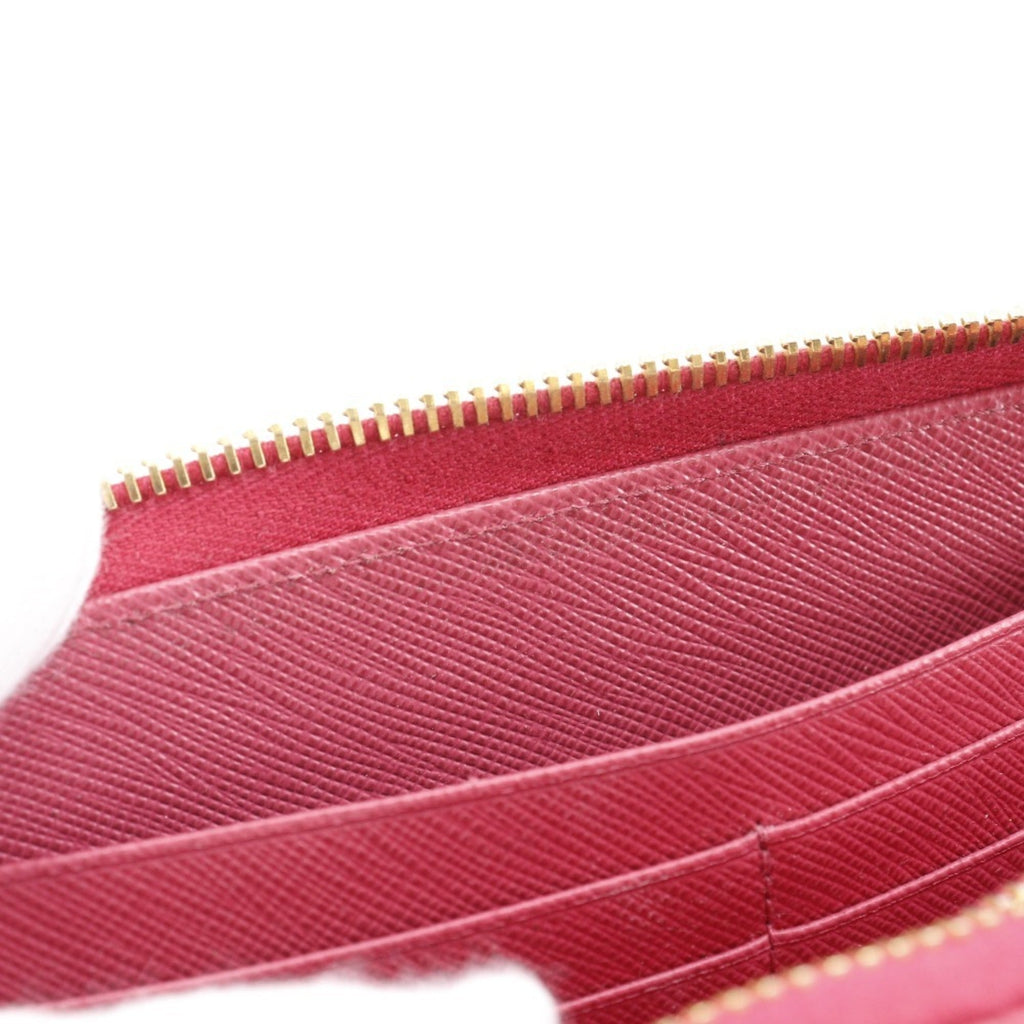 Prada Peonia Pink Saffiano Triangle Long Wallet (Bi-Fold)