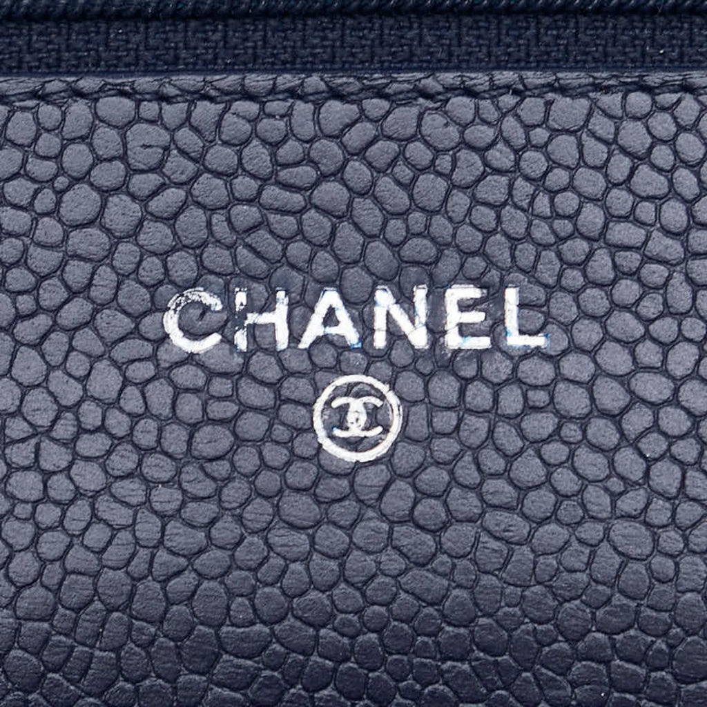 Chanel Navy Grained Calfskin Coin Purse/Coin Case