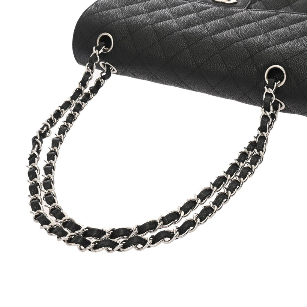 Chanel Black Grained Calfskin Shoulder Bag