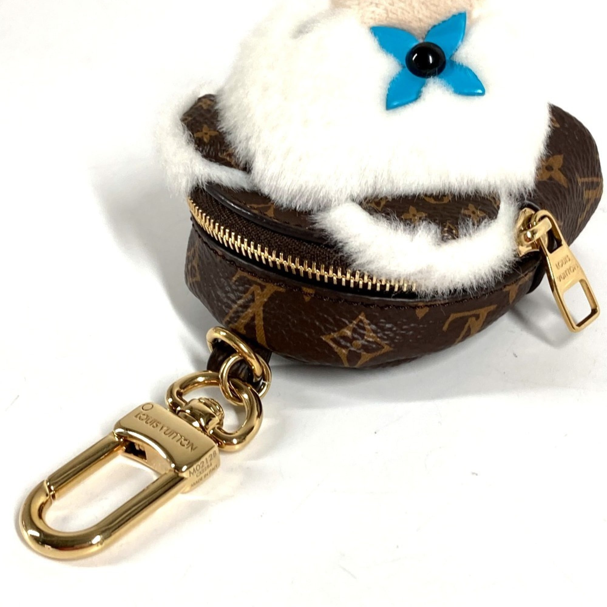 Louis Vuitton Brown White Monogram Fur Handbag Pouch