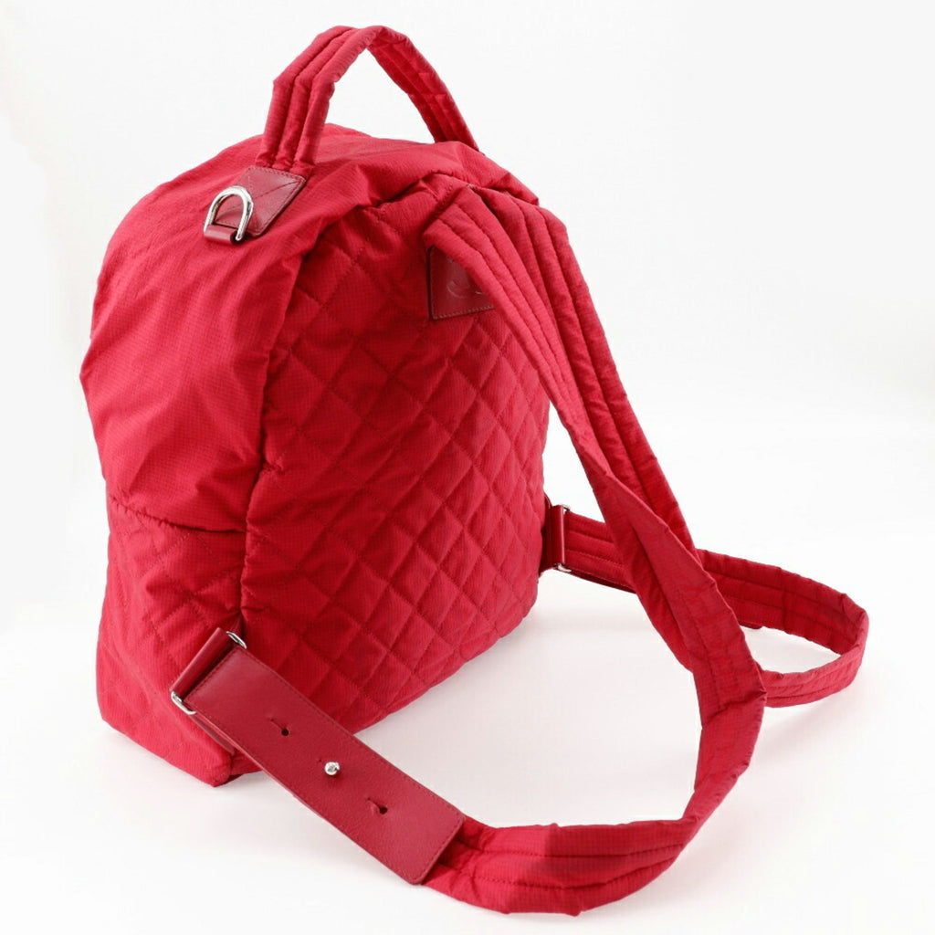 Chanel Red Color Nylon Backpack