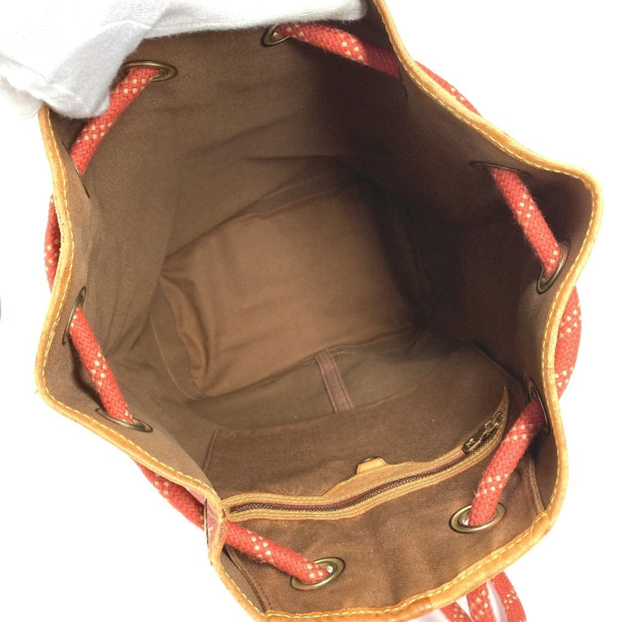 Louis Vuitton Orange Leather Canvas Shoulder Bag