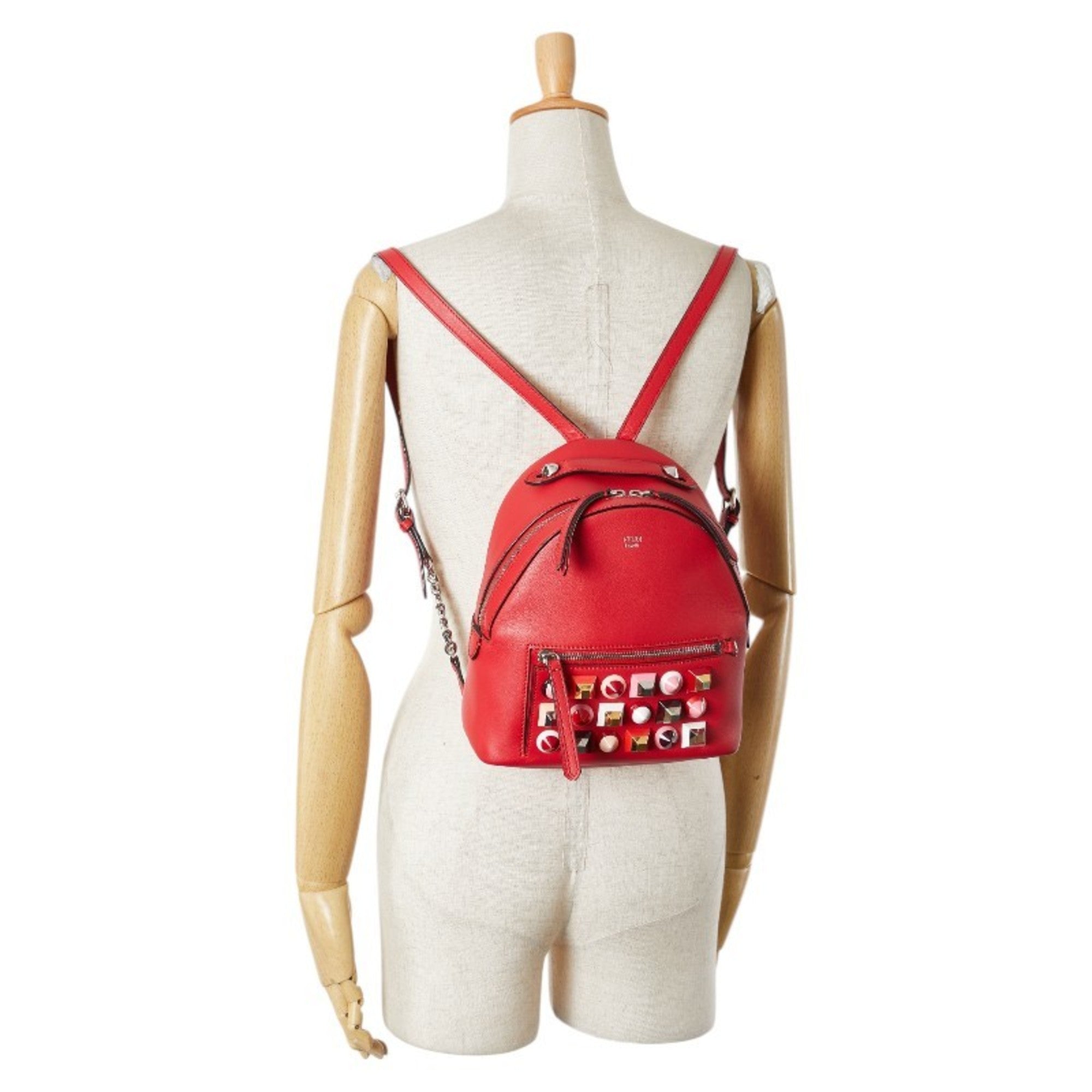Fendi Red Color Leather Backpack