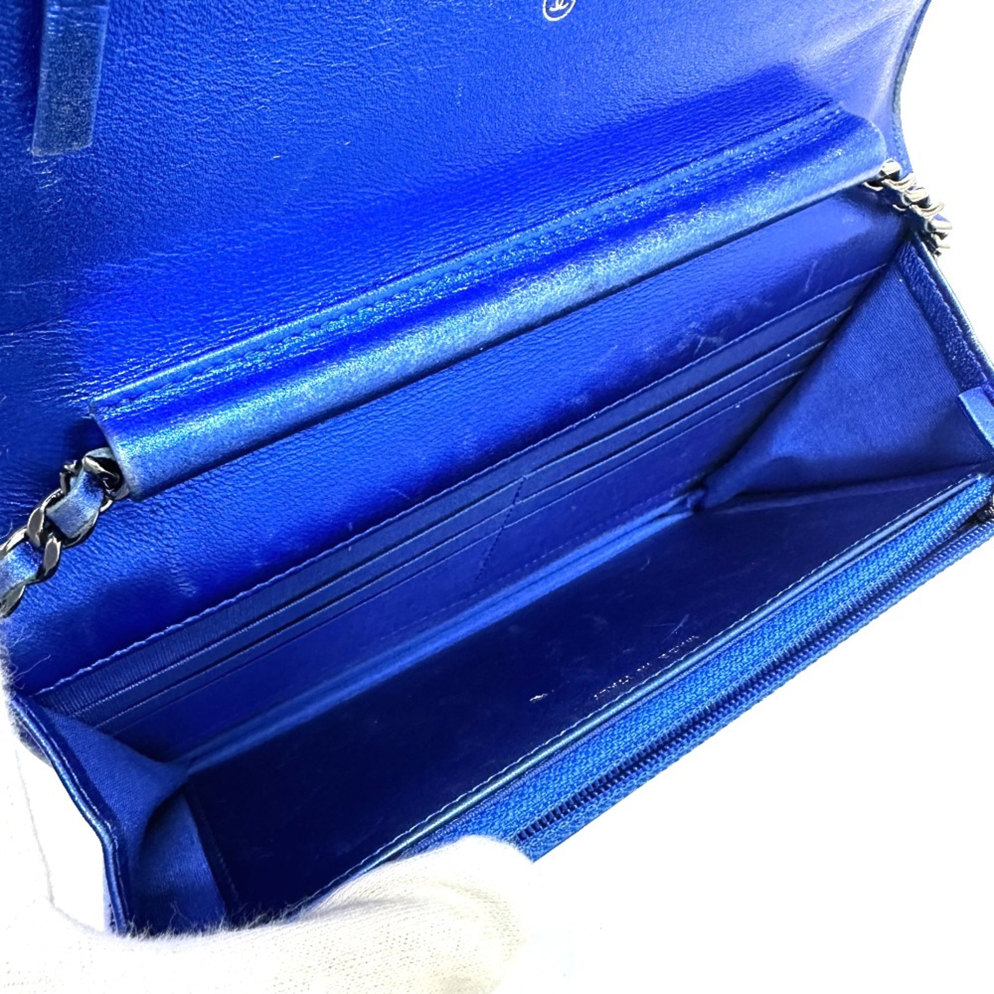 Chanel Blue Leather Shoulder Bag