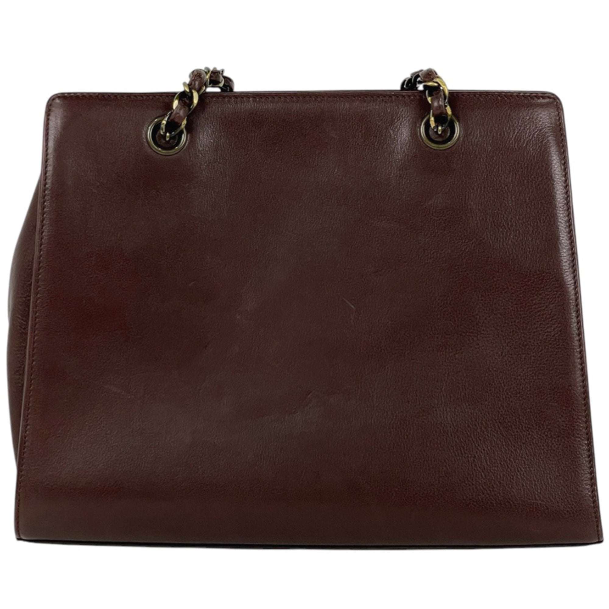 Chanel Brown Leather Handbag Tote Bag
