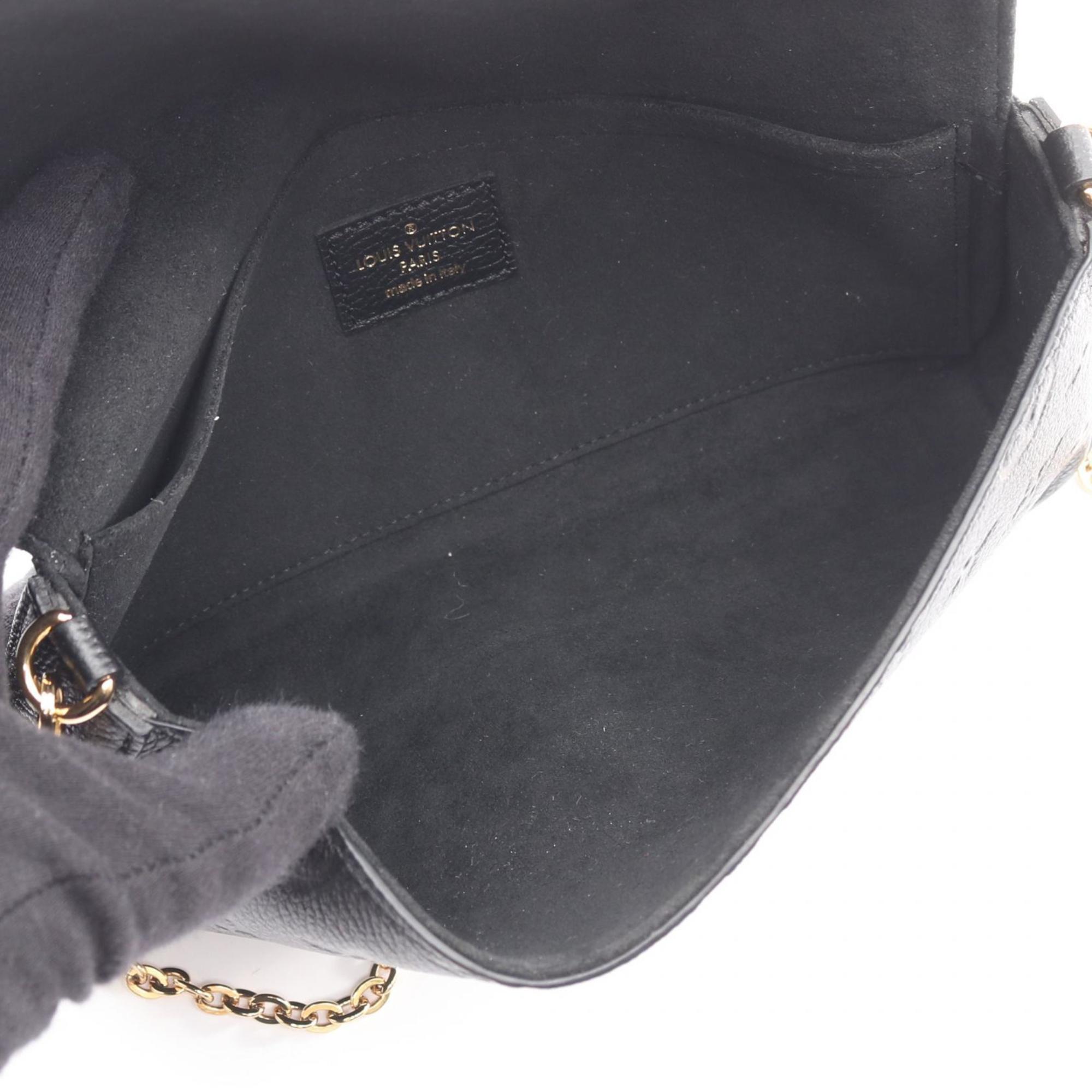 Louis Vuitton Black Noir Monogram Empreinte Pochette Shoulder Bag