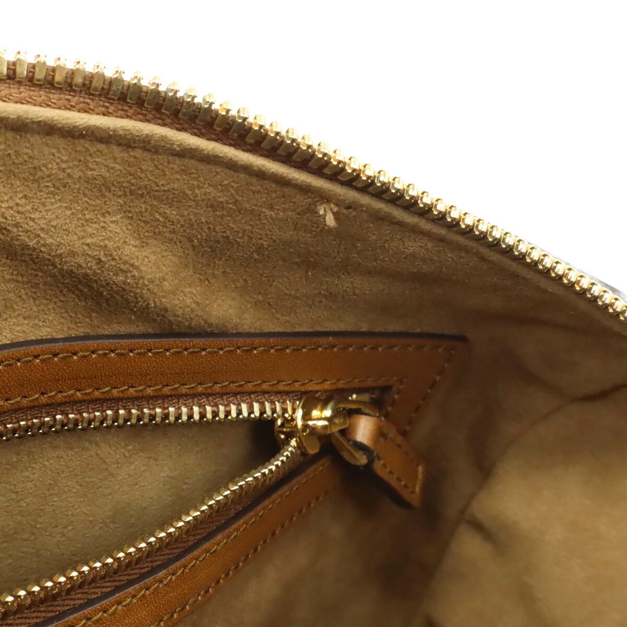 Gucci Beige Brown Gg Supreme Canvas Leather Handbag Shoulder Bag (Pre-Owned)