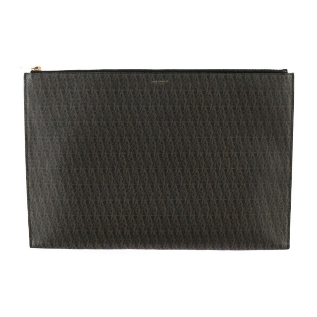 Yves Saint Laurent Brown Pvc Clutch Bag Handbag Pouch (Pre-Owned)