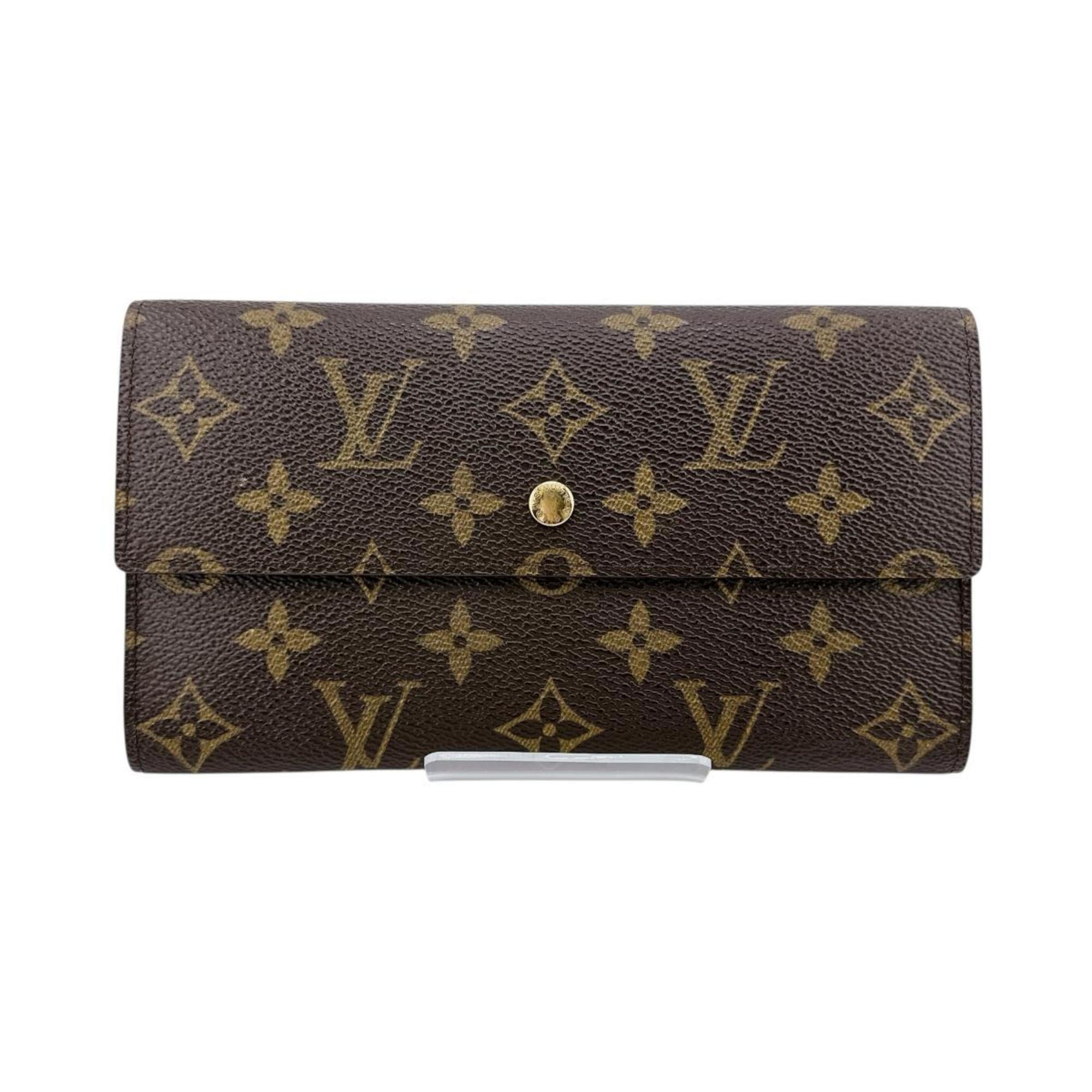Louis Vuitton Brown Monogram Long Wallet (Tri-Fold)