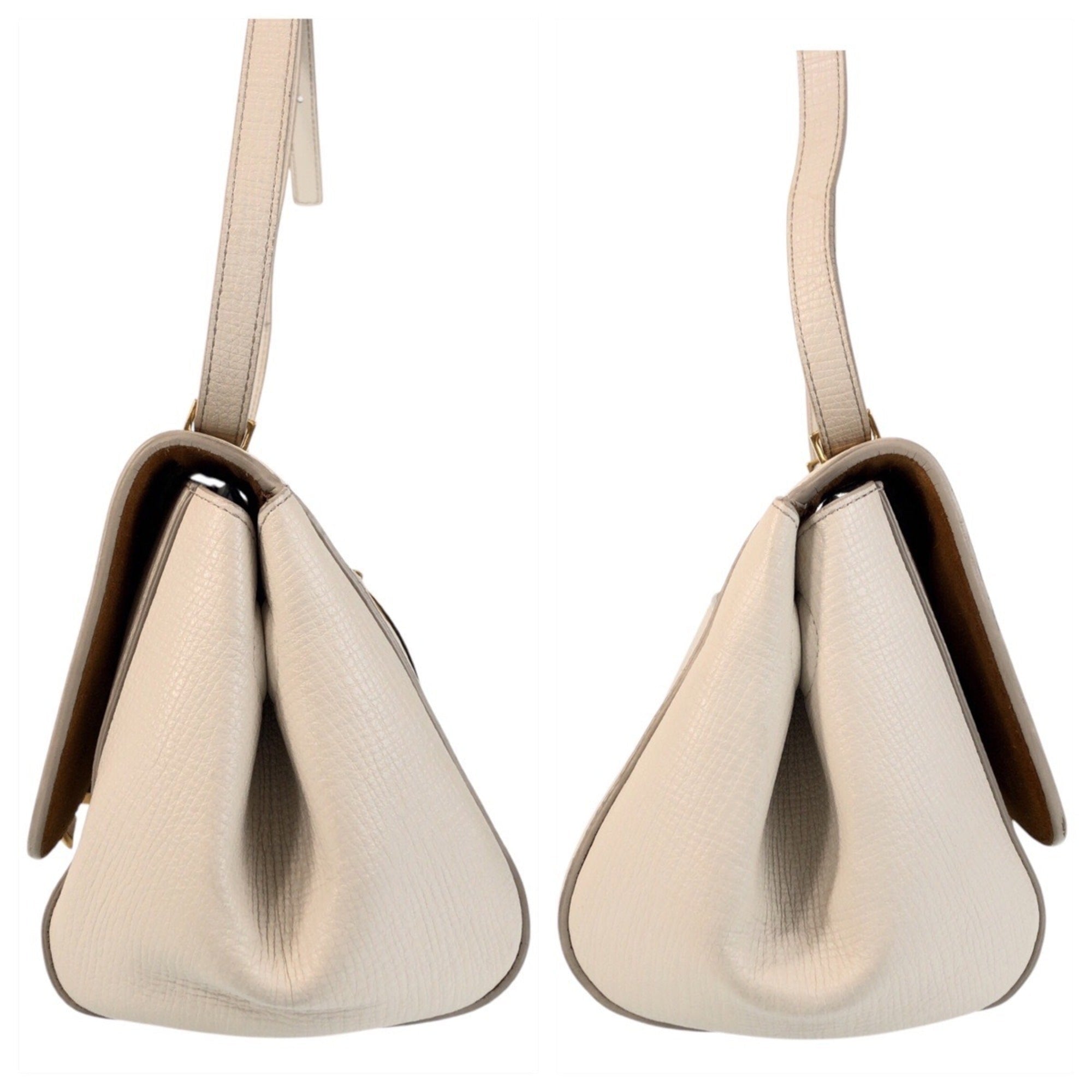 Bottega Veneta Ivory Leather Shoulder Bag