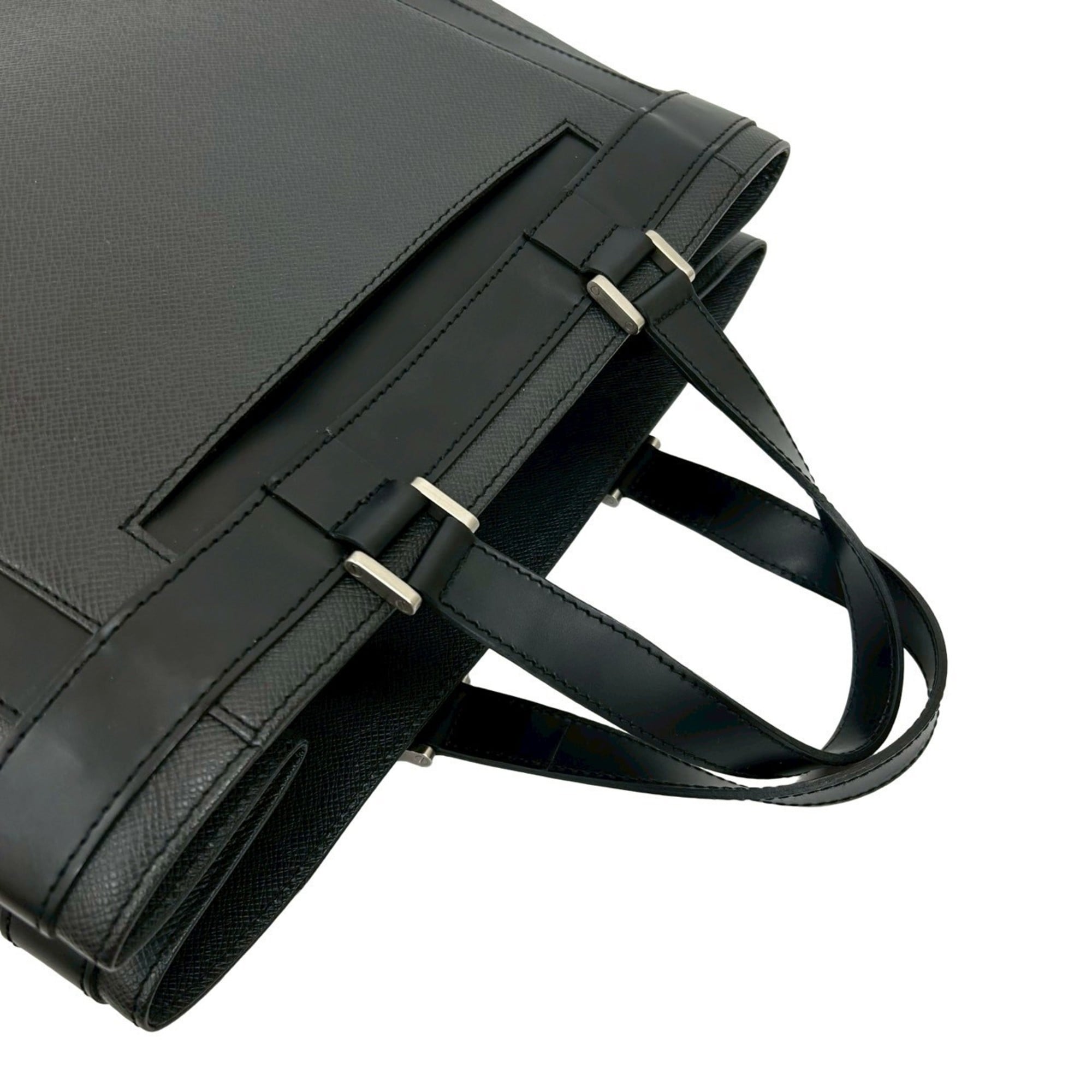 Louis Vuitton Black Leather Tote Bag