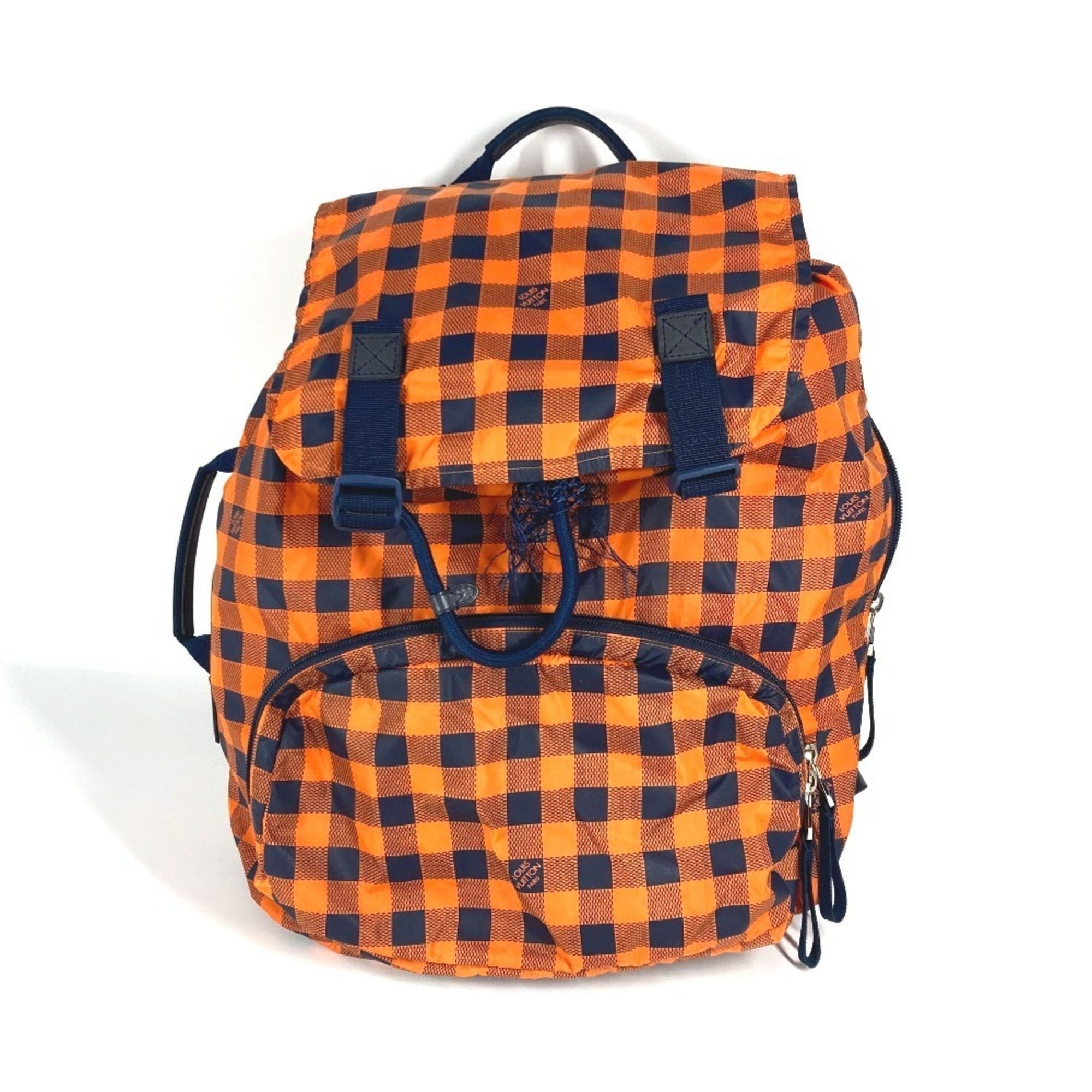 Louis Vuitton Damier Canvas Navy Orange Nylon Backpack
