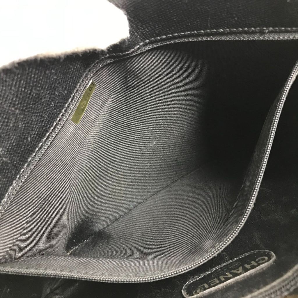 Chanel Black Grained Calfskin Shoulder Bag Tote Bag