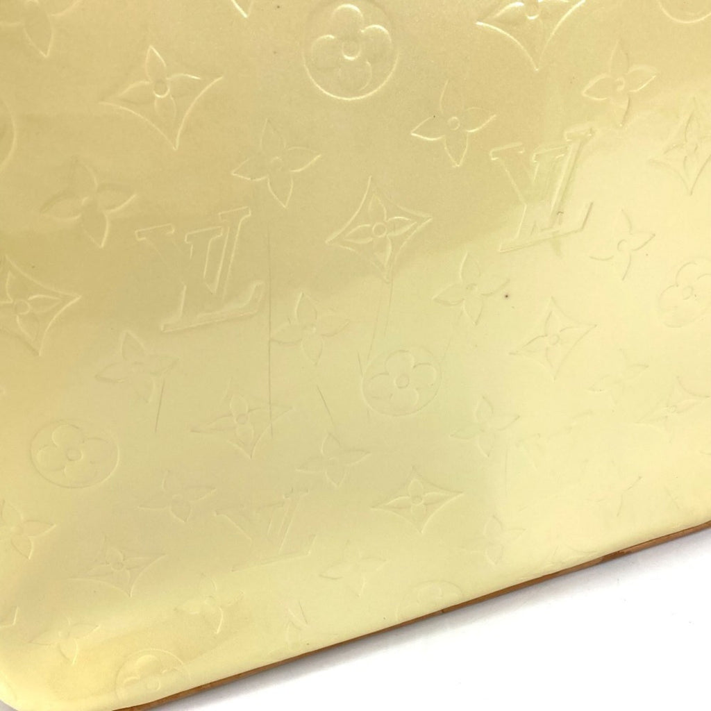 Louis Vuitton White Yellow Monogram Vernis Canvas Handbag