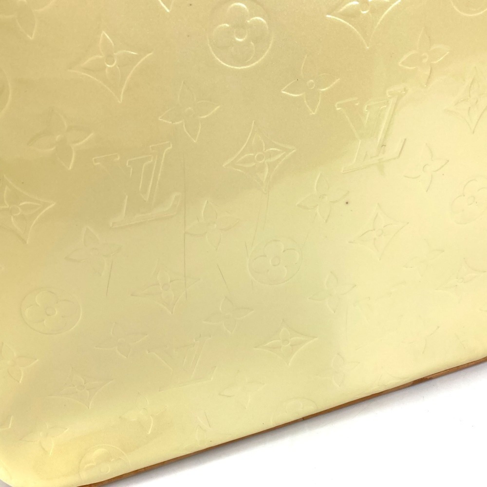 Louis Vuitton White Yellow Monogram Vernis Canvas Handbag