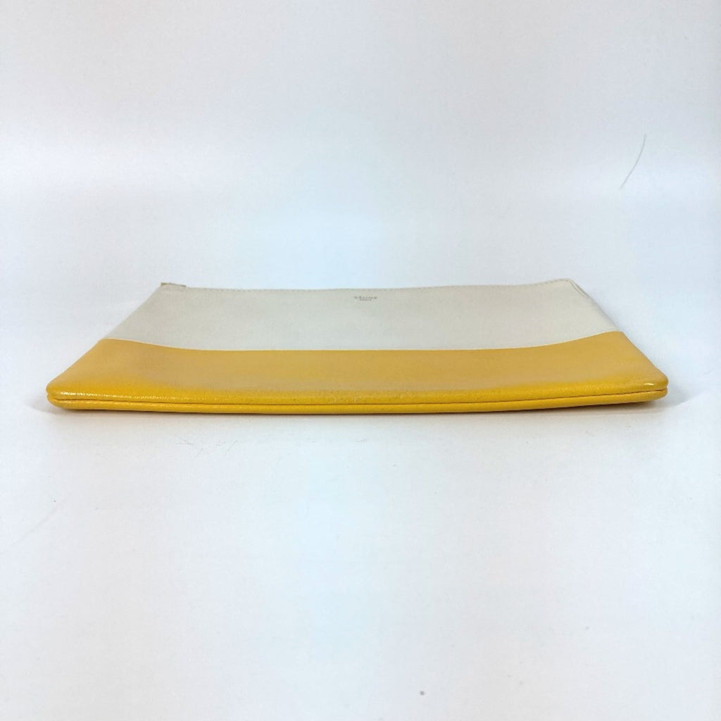Celine White Leather Clutch Bag
