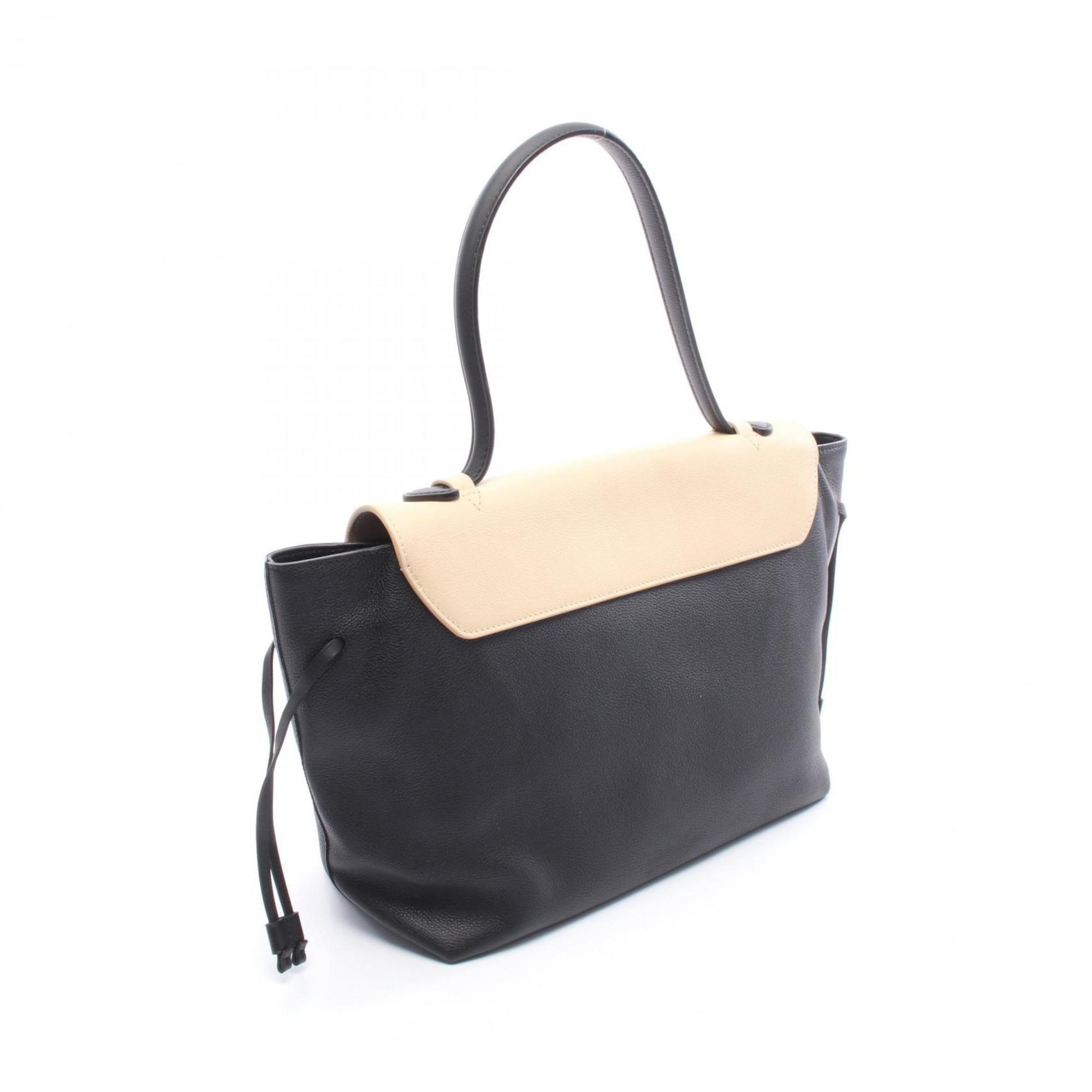 Louis Vuitton Black Ivory Leather Handbag