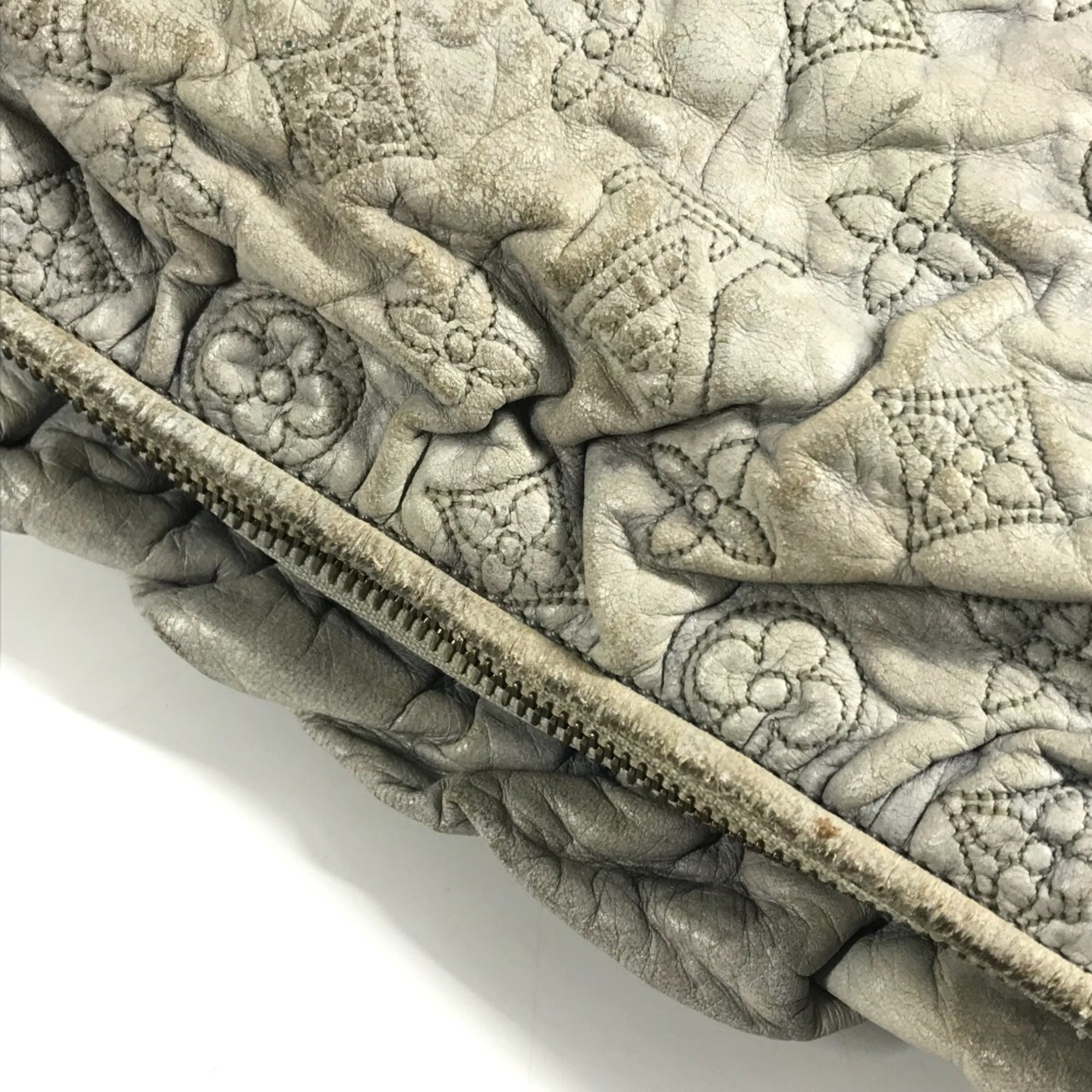 Louis Vuitton Monogram Olympe Ecru Galle Gray Leather Handbag Shoulder Bag