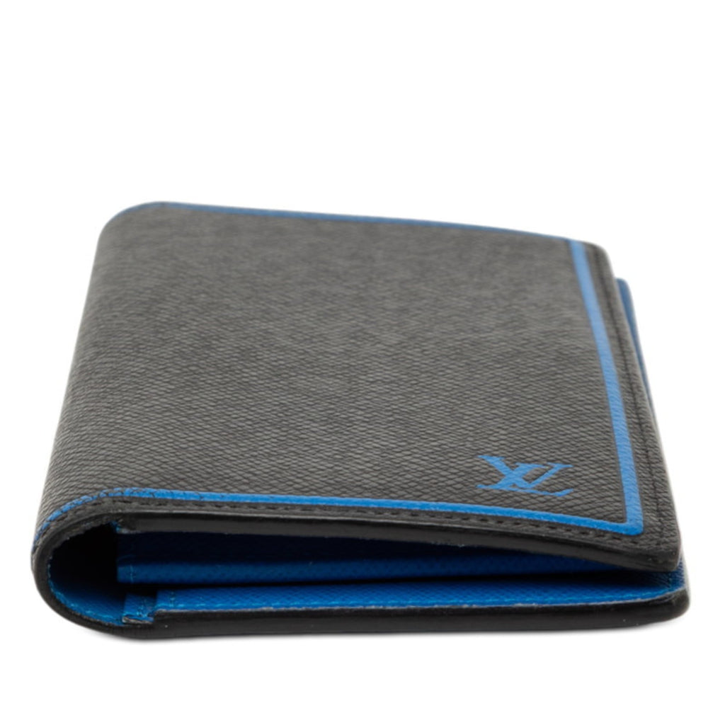 Louis Vuitton Black Blue Leather Long Wallet