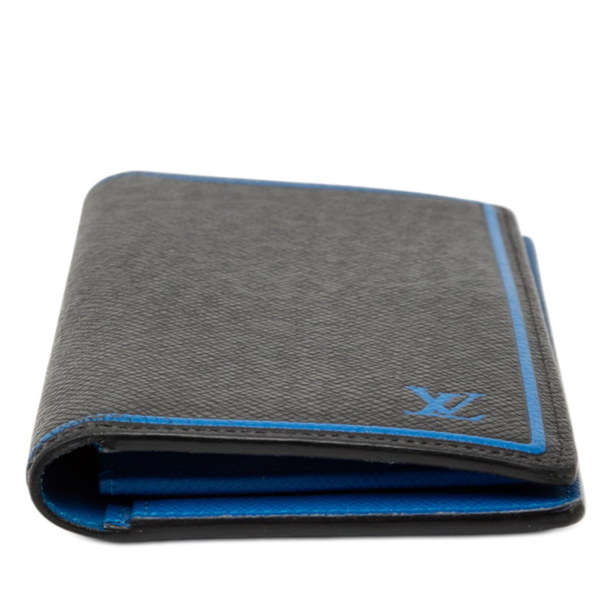 Louis Vuitton Black Blue Leather Long Wallet