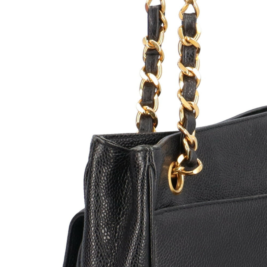 Chanel Black Grained Calfskin Tote Bag