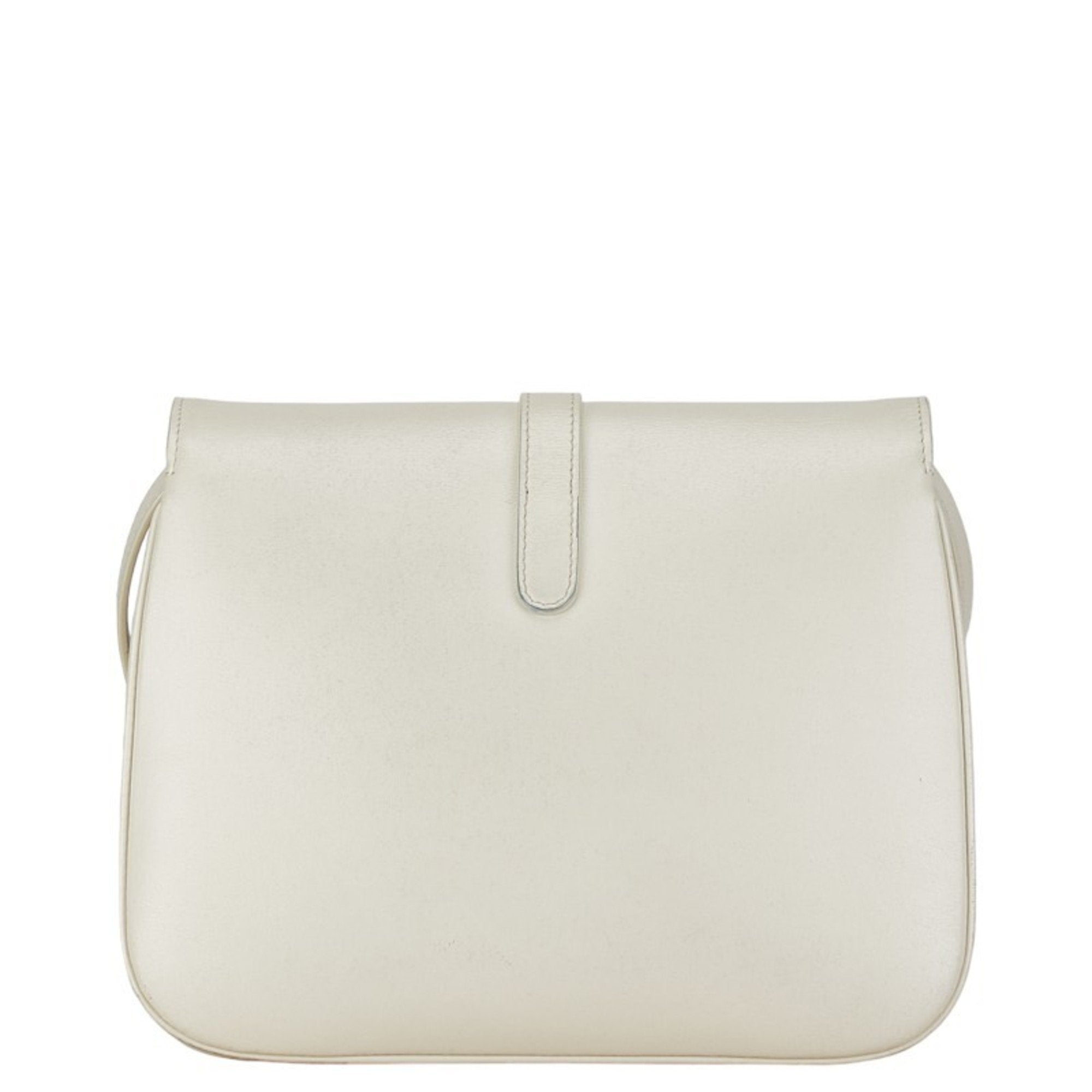 Celine White Leather Shoulder Bag