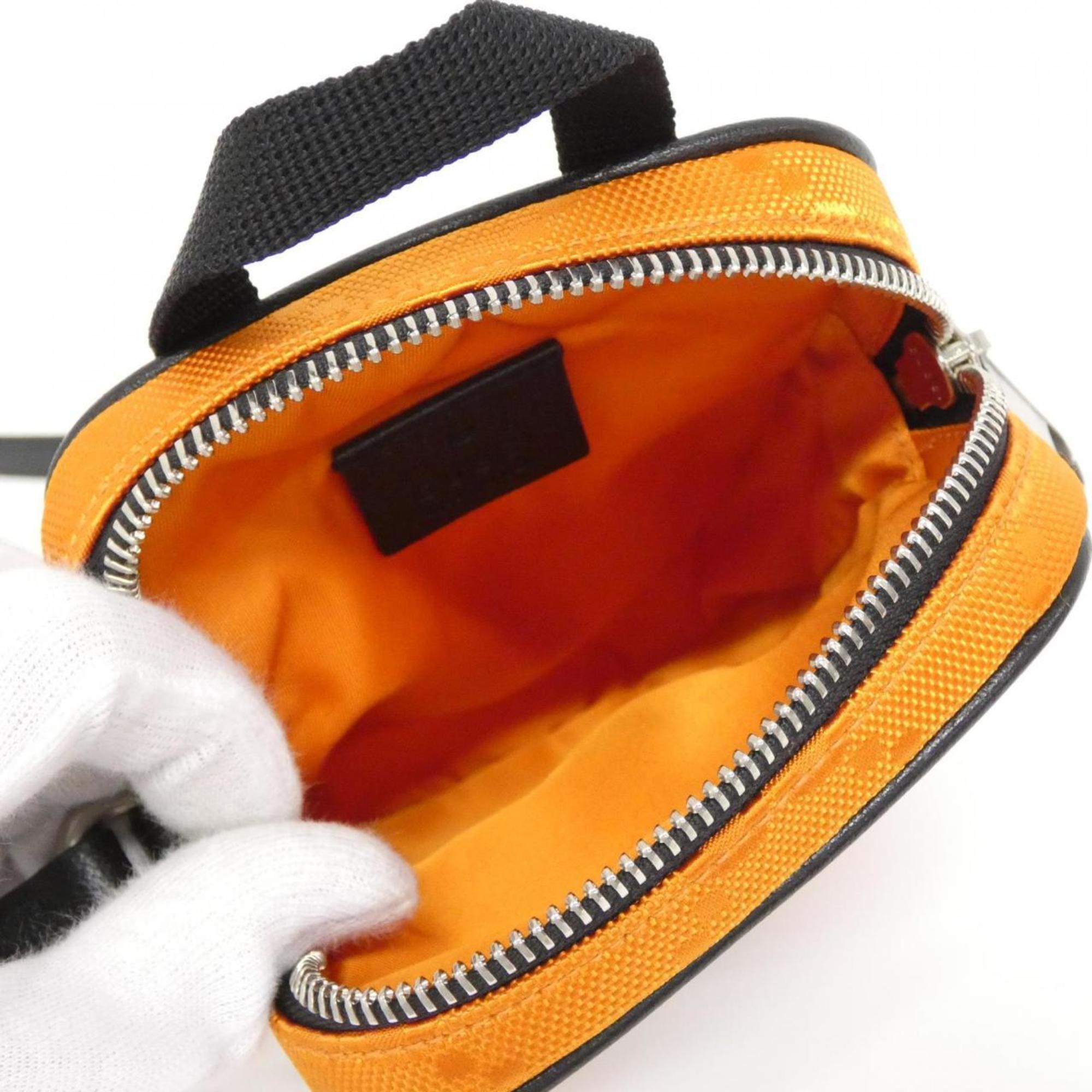 Gucci Black Orange Nylon Leather Shoulder Bag (Pre-Owned)