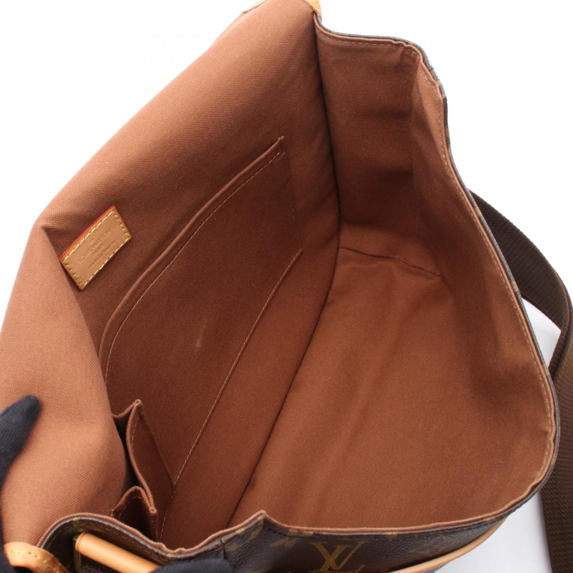 Louis Vuitton Brown Coated Canvas Leather Shoulder Bag