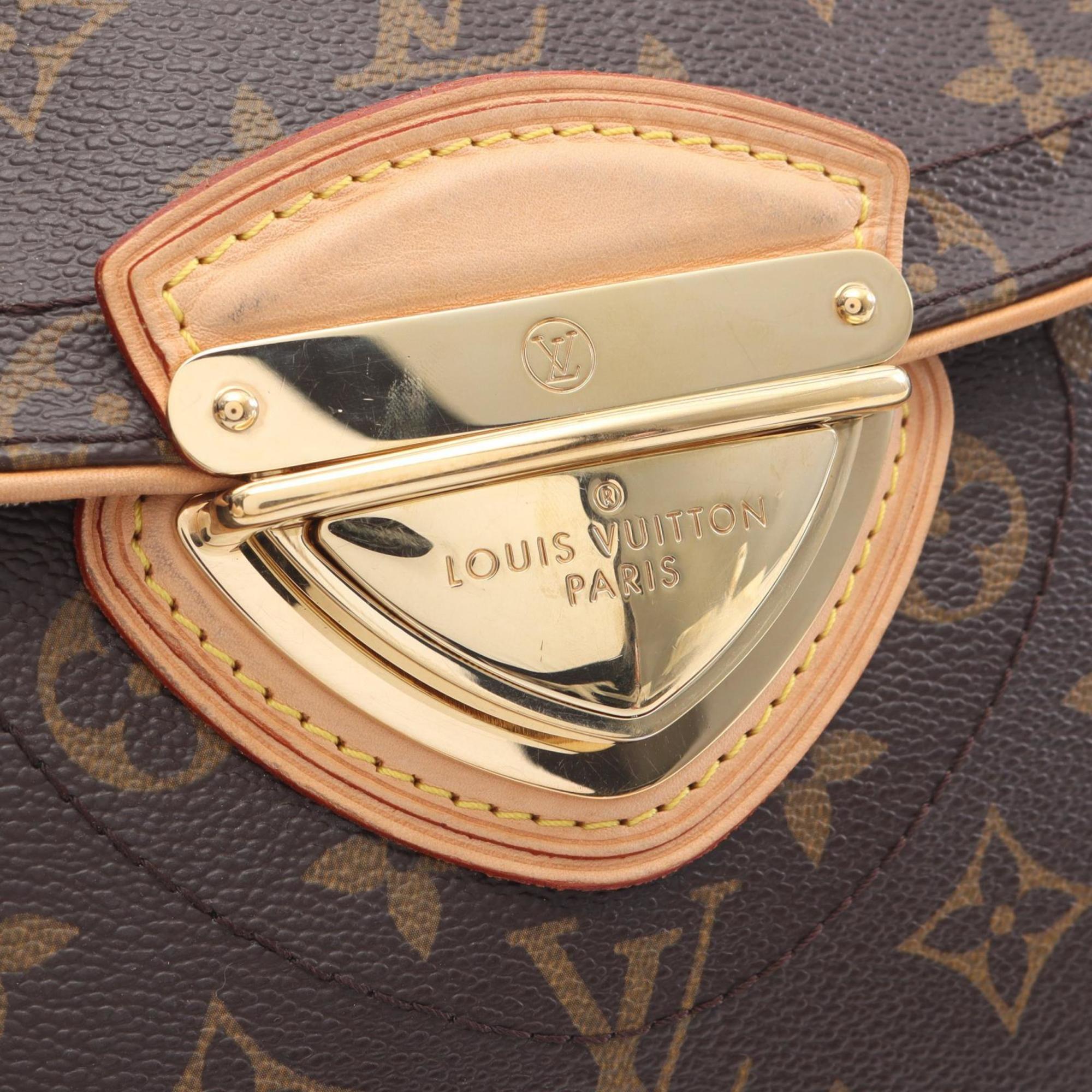 Louis Vuitton Brown Coated Canvas Leather Shoulder Bag