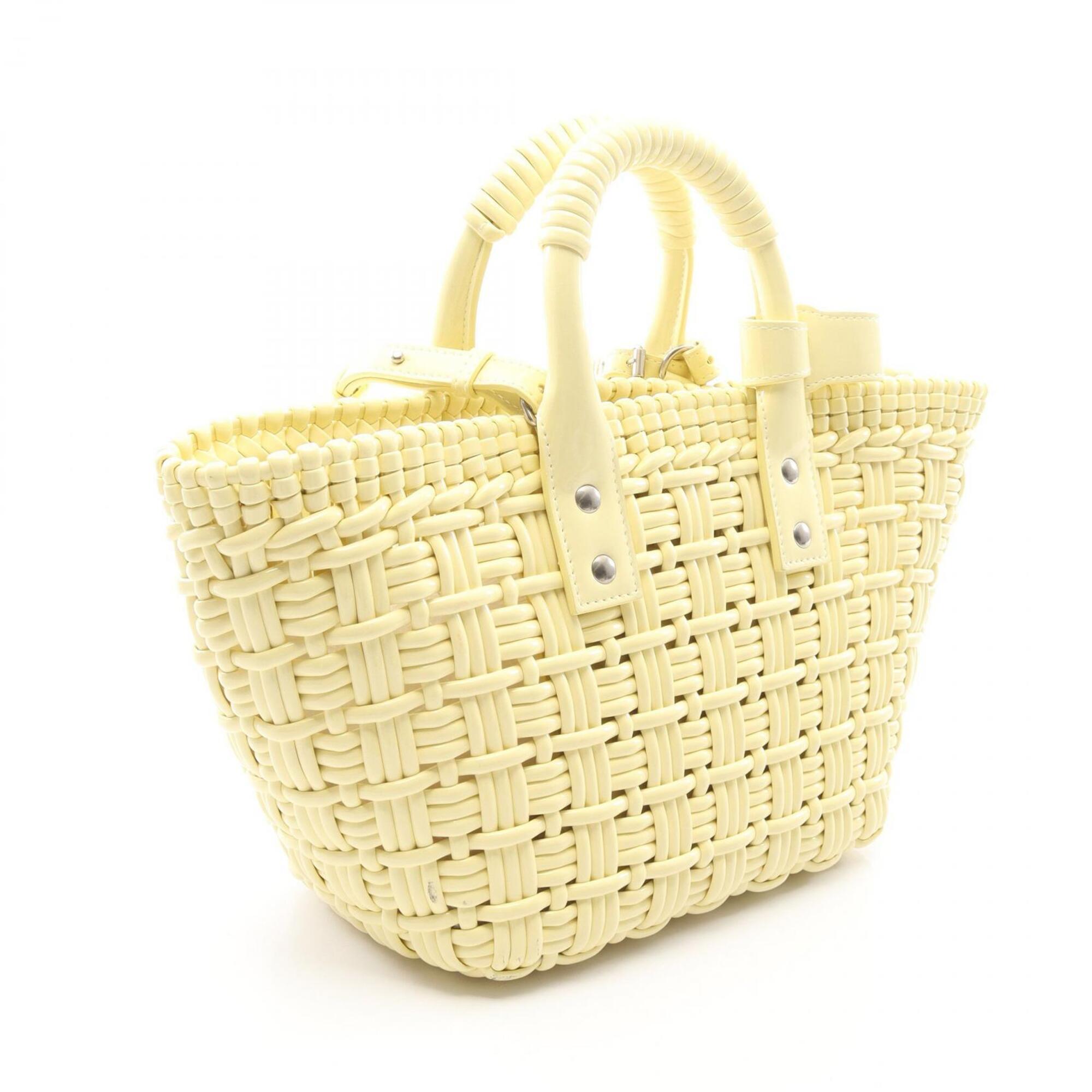 Balenciaga Yellow Leather Basket Handbag Tote