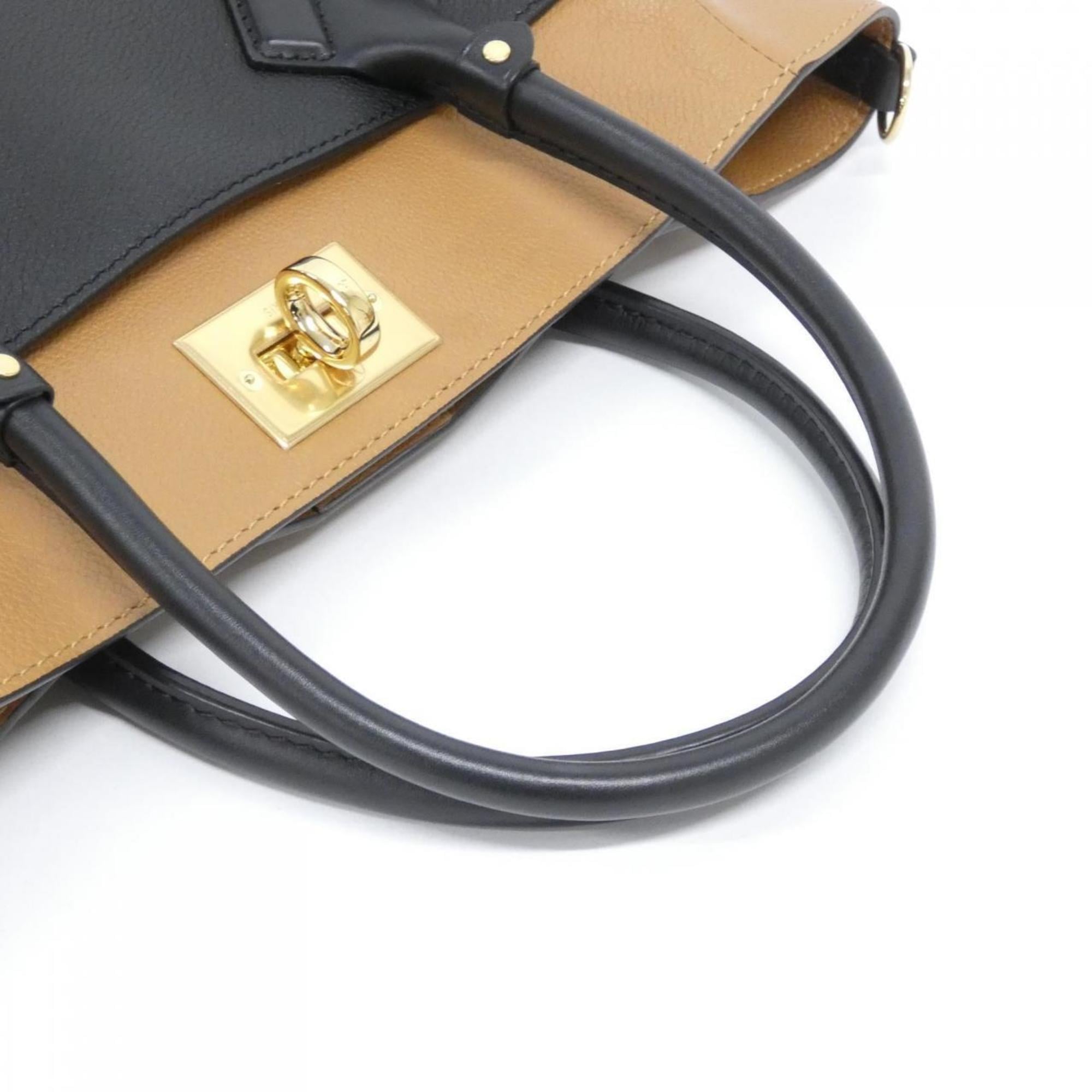 Louis Vuitton Black Leather Coated Canvas Handbag