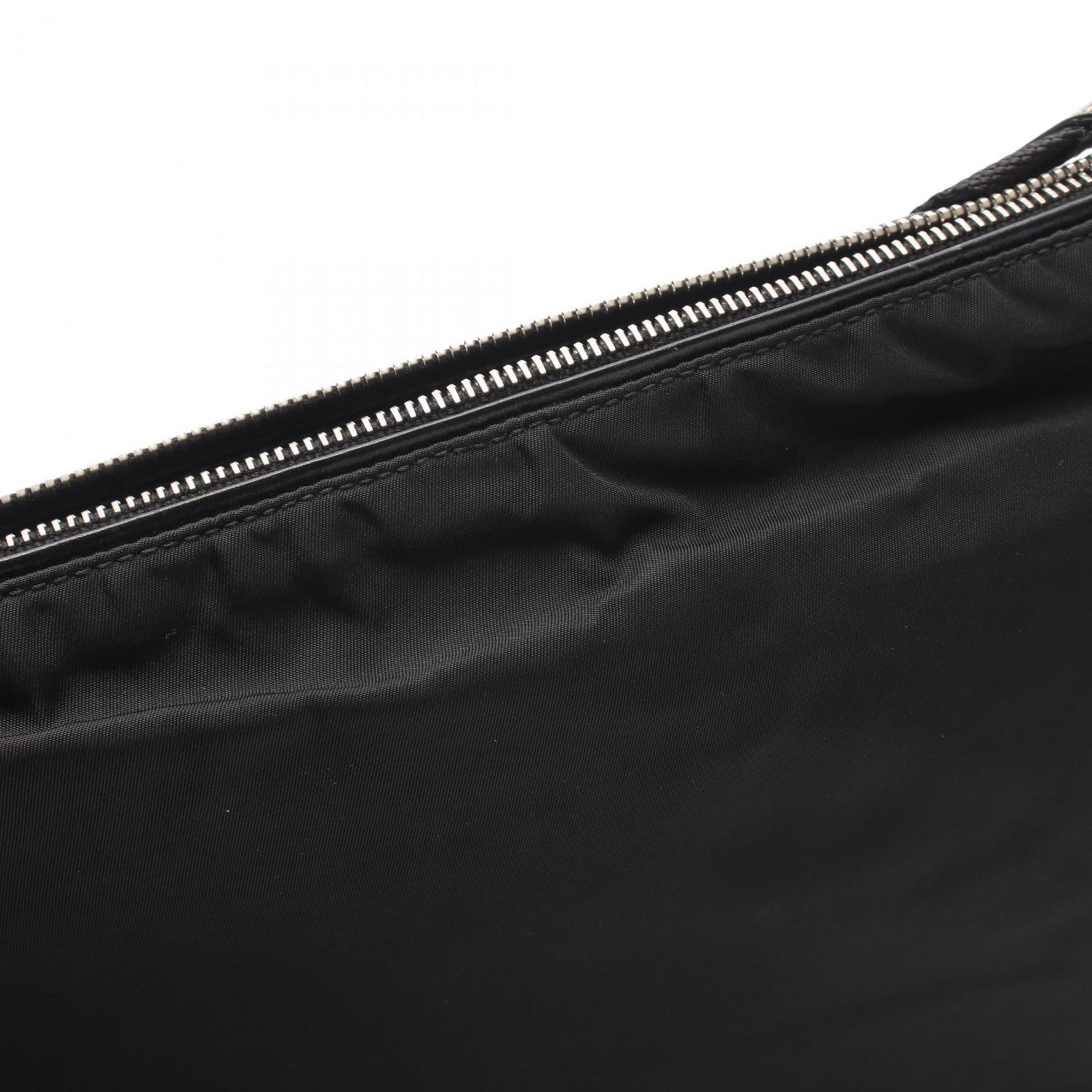 Prada Black Nylon Leather Shoulder Bag