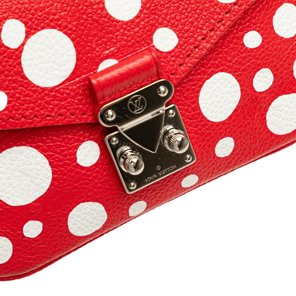 Louis Vuitton Yayoi Kusama Red Color White Leather Handbag Shoulder Bag