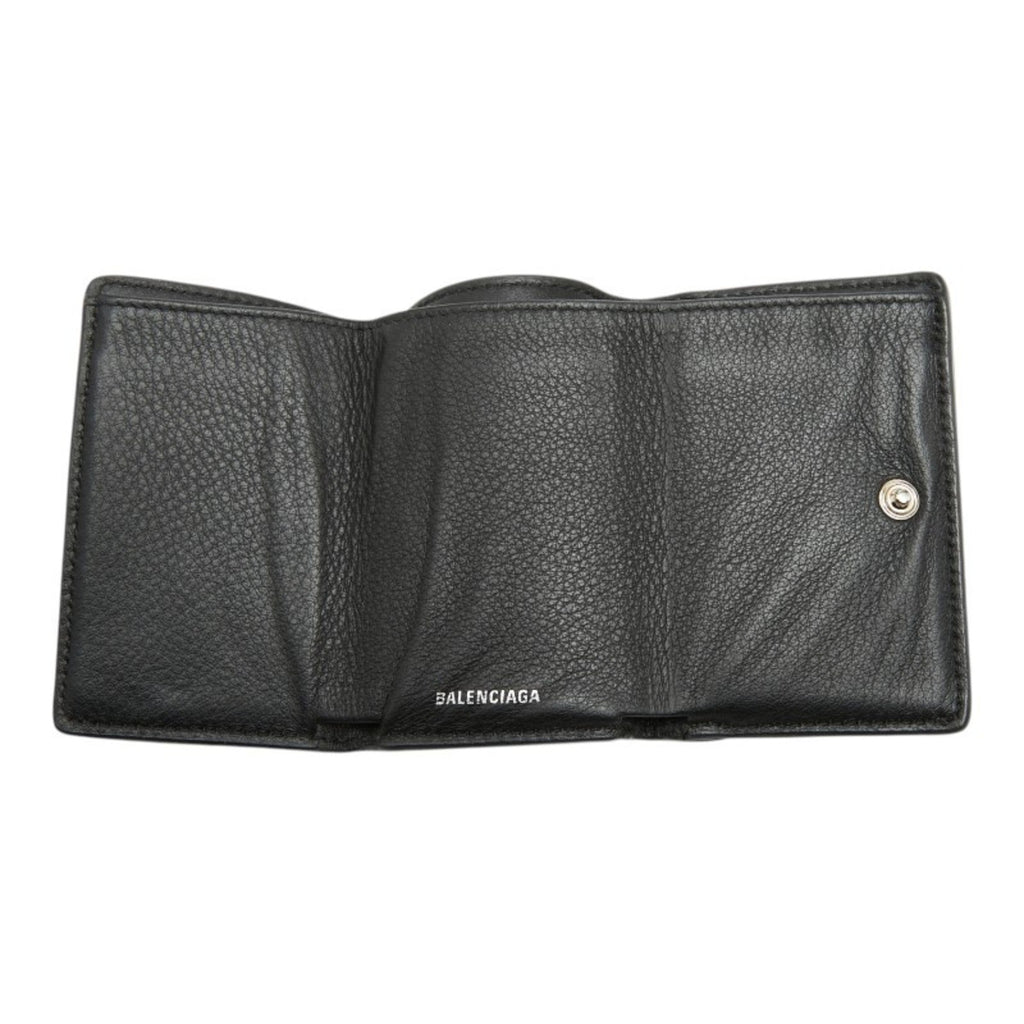 Balenciaga Black Leather Wallet (Tri-Fold)