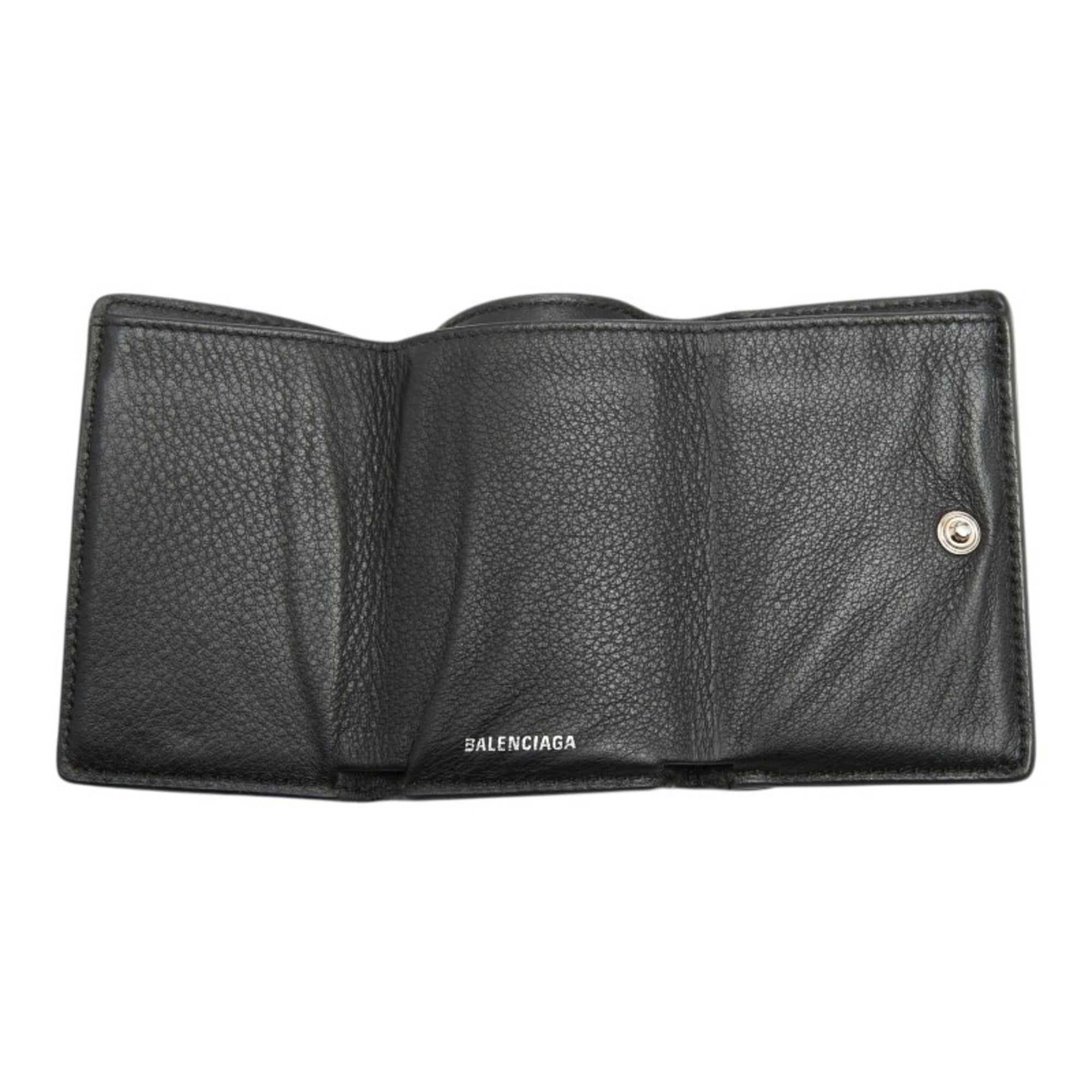 Balenciaga Black Leather Wallet (Tri-Fold)