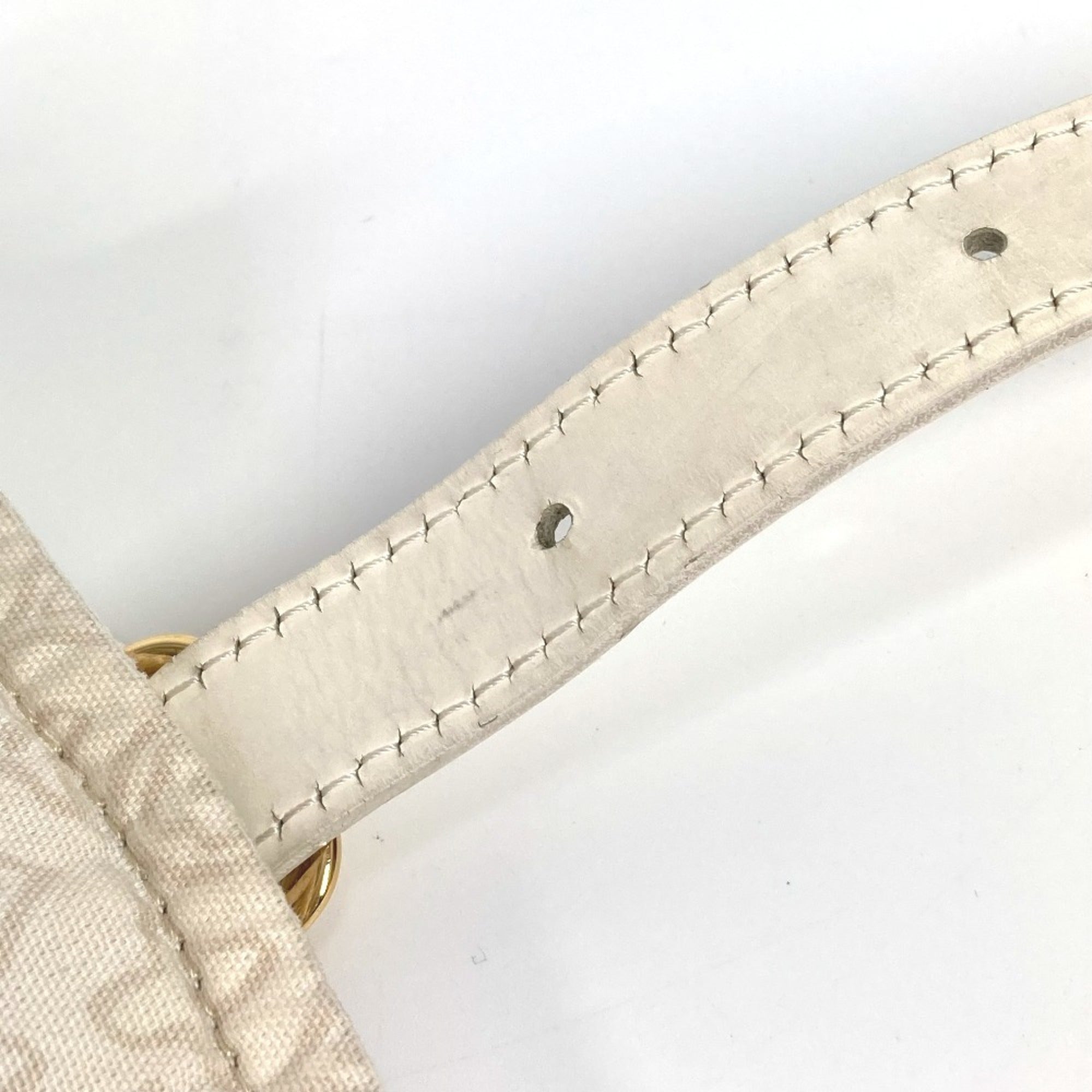 Louis Vuitton Beige Leather Canvas Shoulder Bag Tote Bag