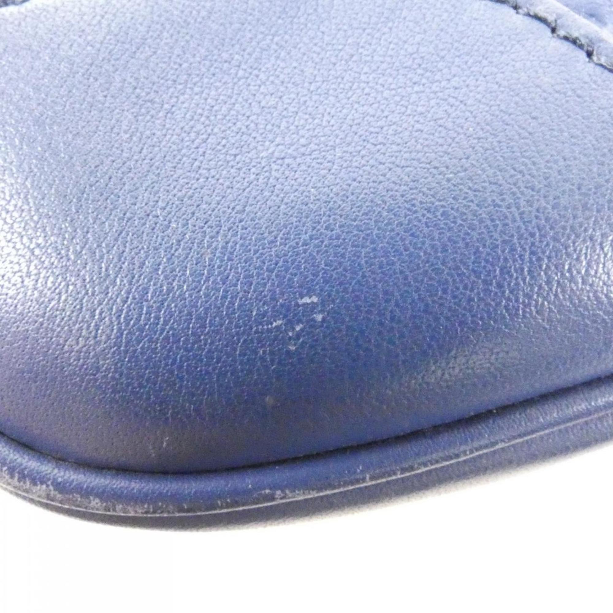 Gucci Dark Blue Micro Gg Leather Shoulder Bag (Pre-Owned)