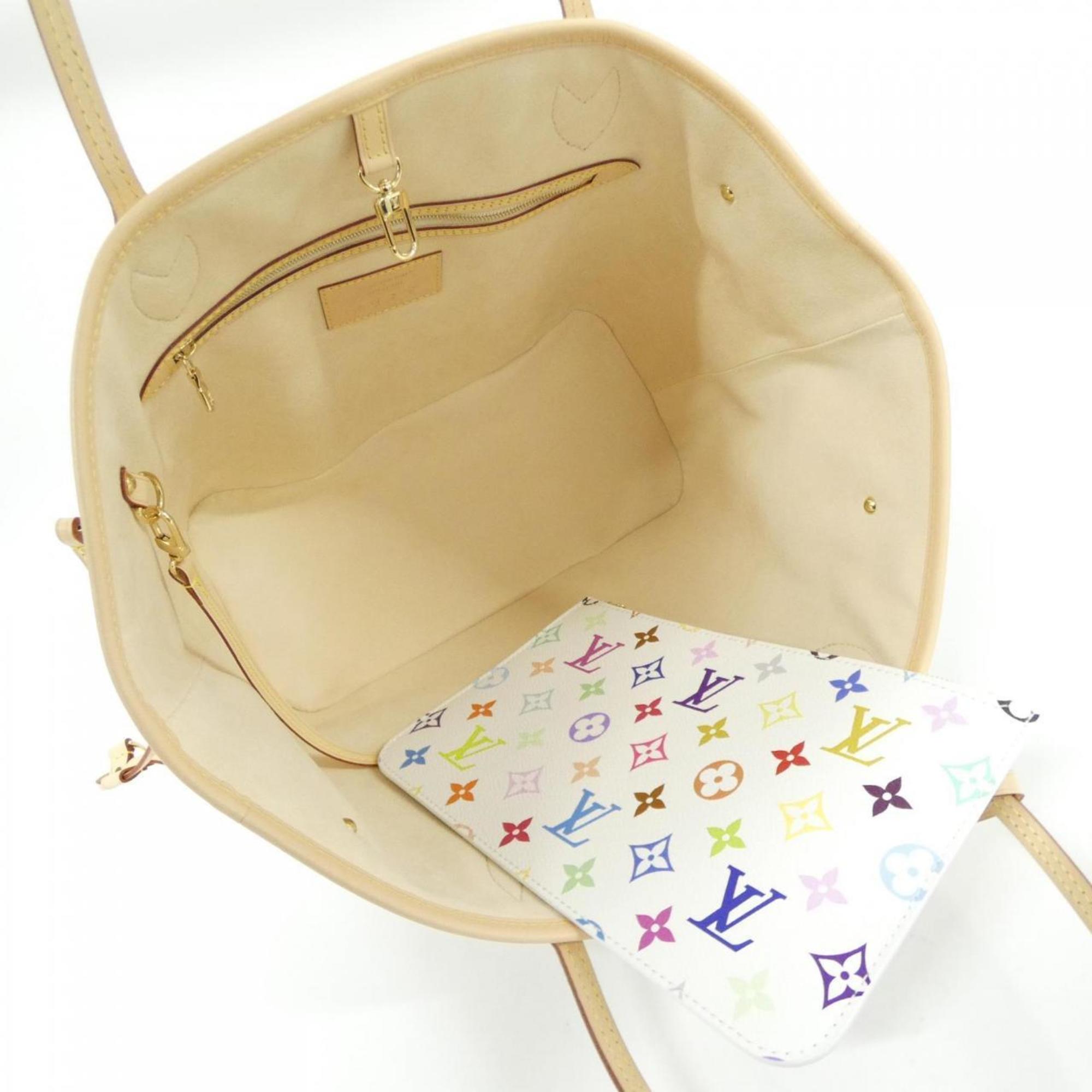 Louis Vuitton Multi-Color White Coated Canvas Handbag