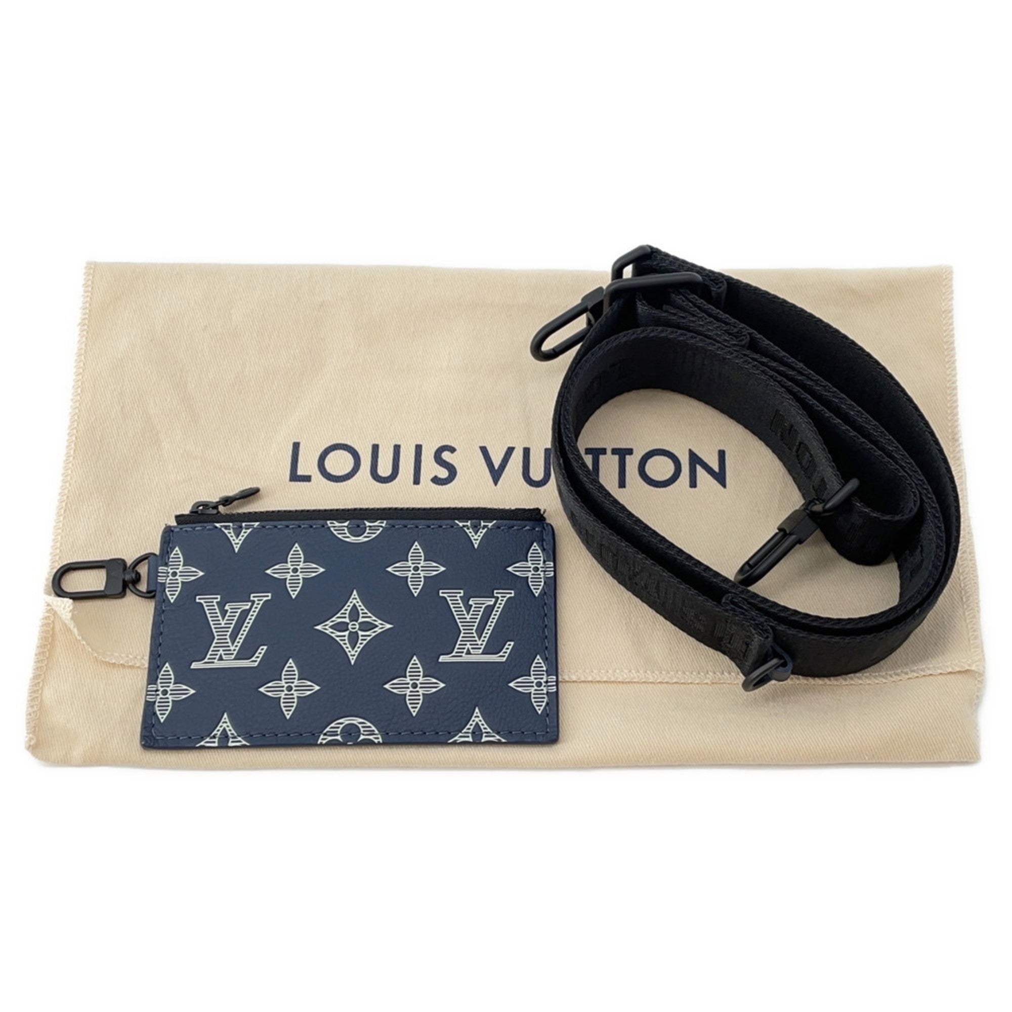 Louis Vuitton Navy White Monogram Shadow Shoulder Bag