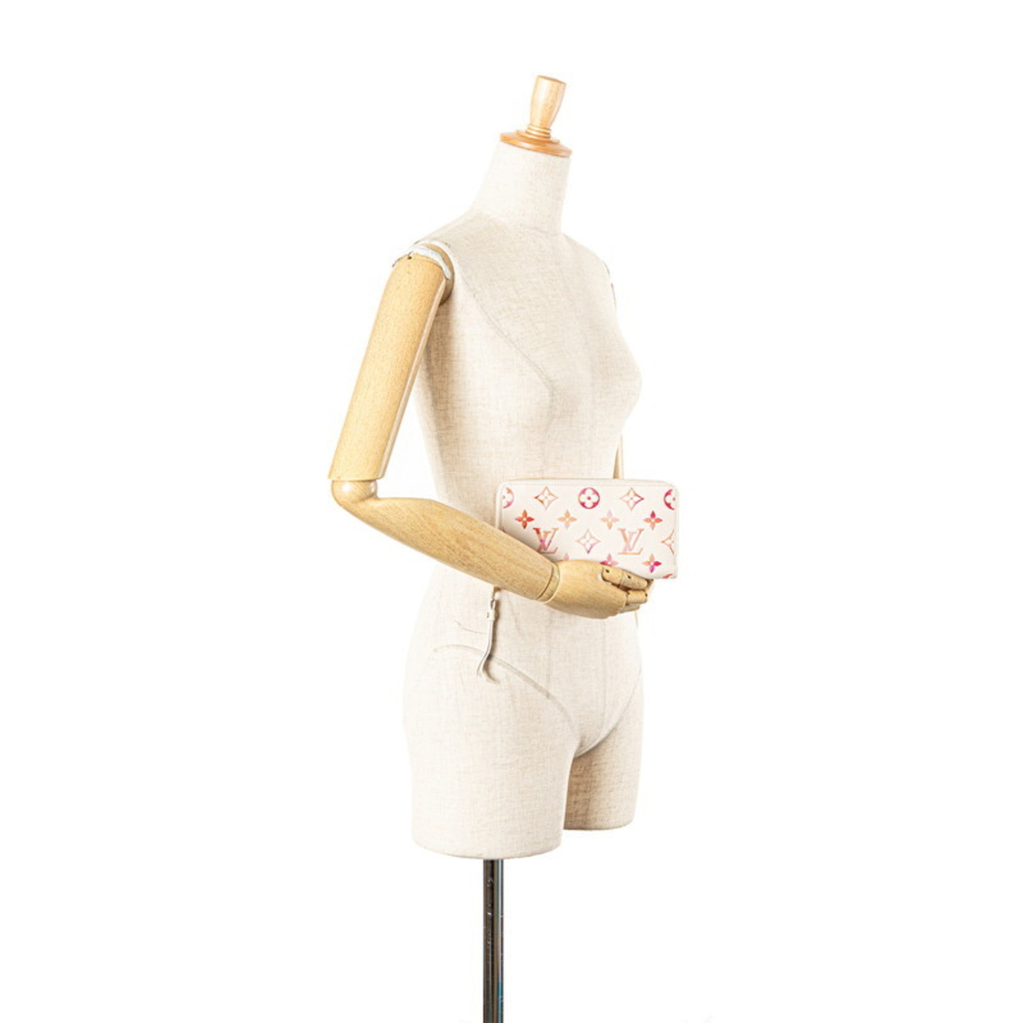 Louis Vuitton Pink White Pvc Leather Long Wallet