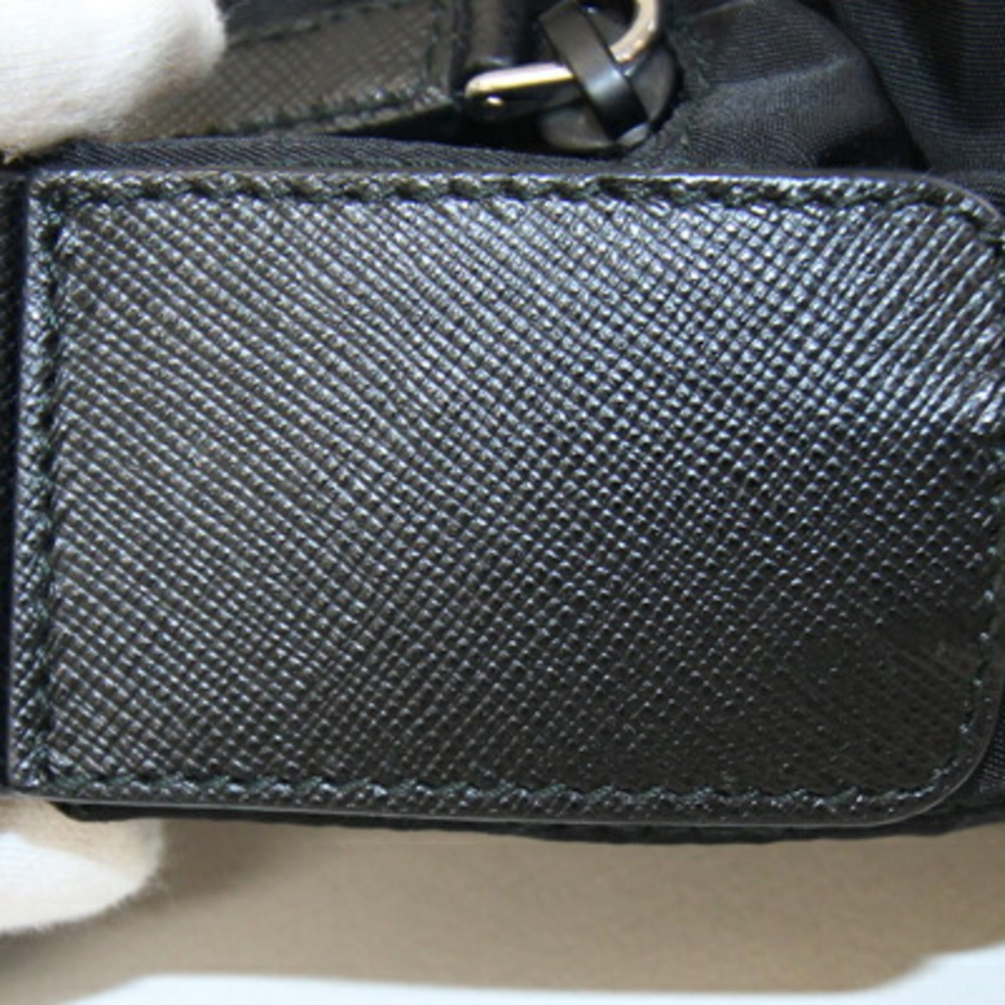 Prada Black Nylon Leather Shoulder Bag